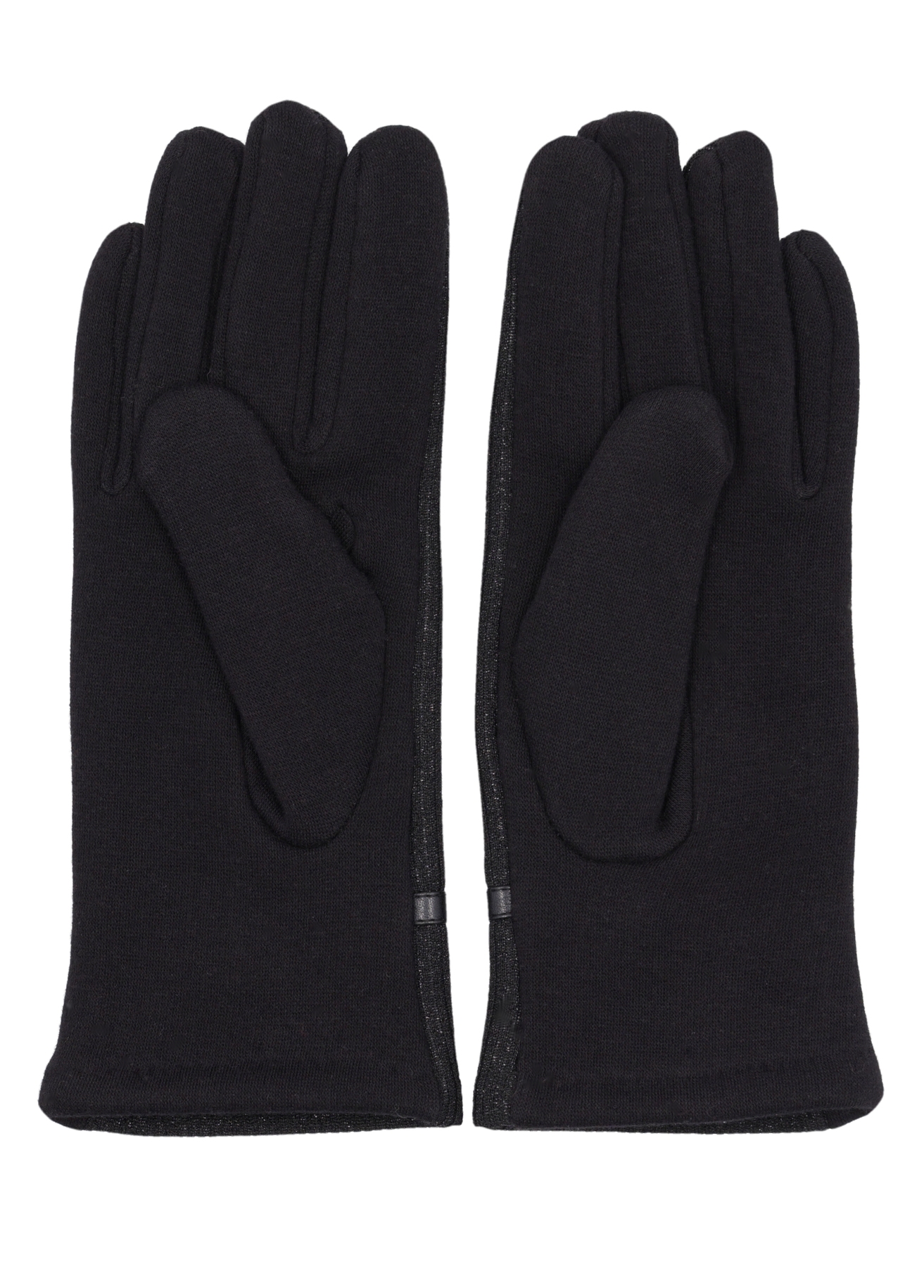 Black shiny women's gloves REKDT-0036-99(Z26)