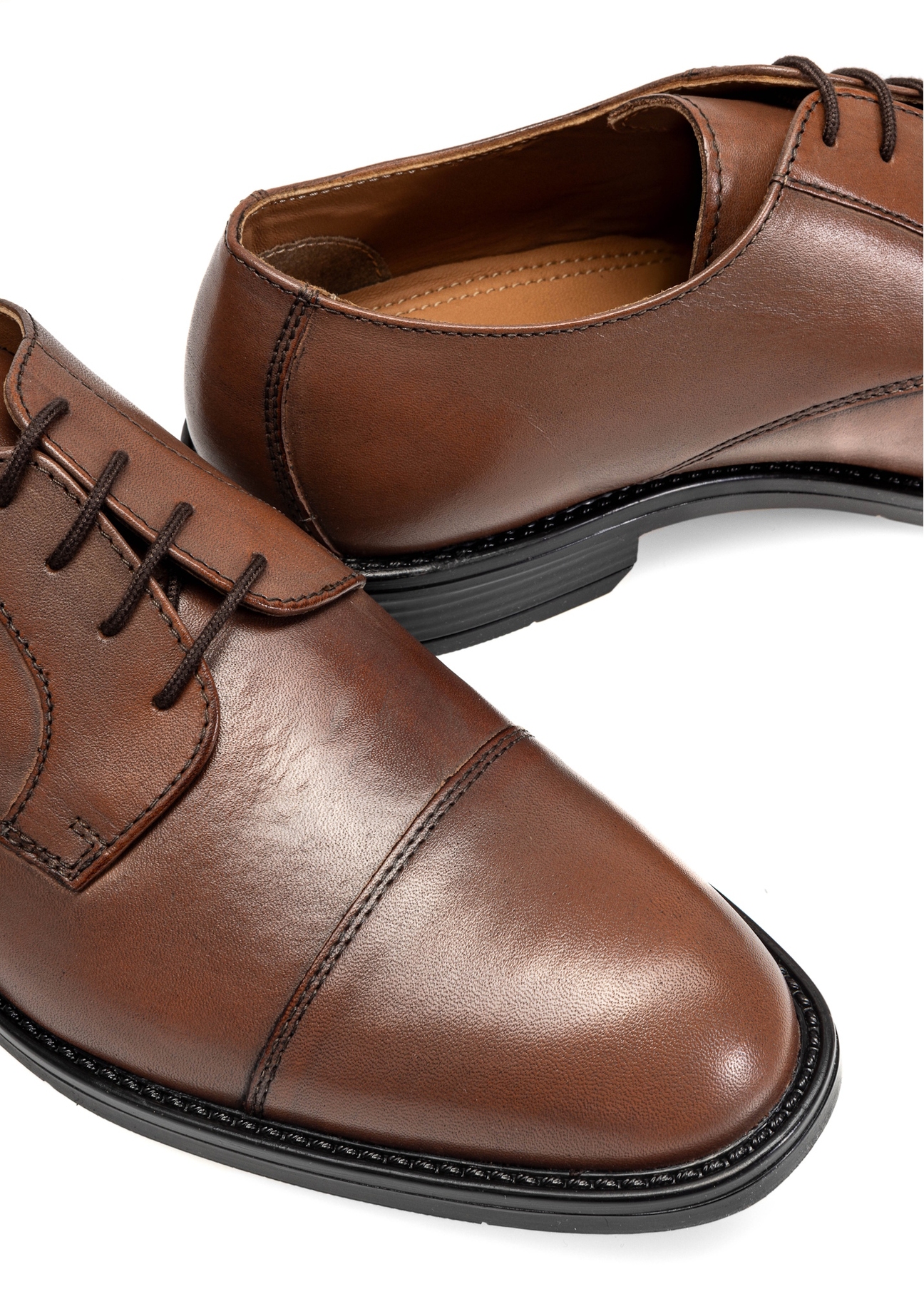 Brown leather men's shoes BUTYM-0500-87(W25)-07