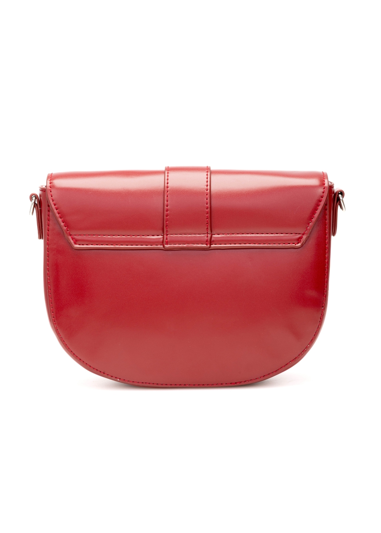 Red classic women's handbag TOREC-0879 B-41(Z 25), product view from the back on a white background.
