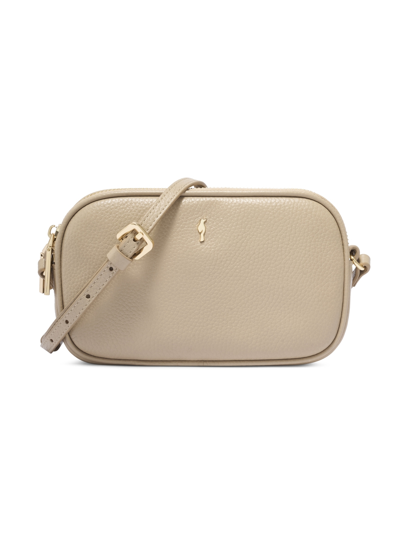 Small beige leather handbag TORES-1152-1B(Z26). Front view on a white background.