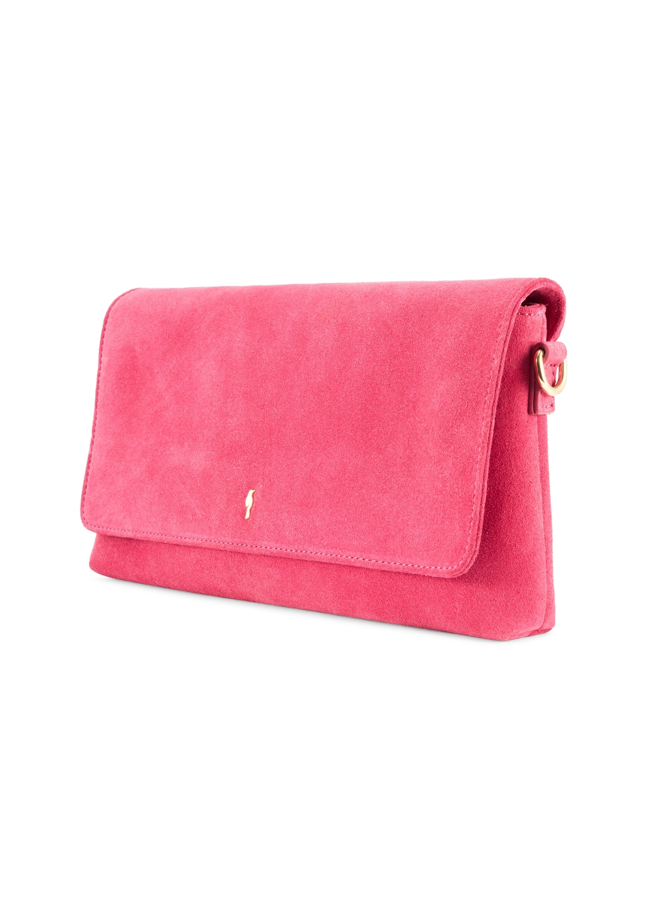 Pink suede women's handbag TORES-1247-5E(W26) - product view slightly diagonal, on a white background.