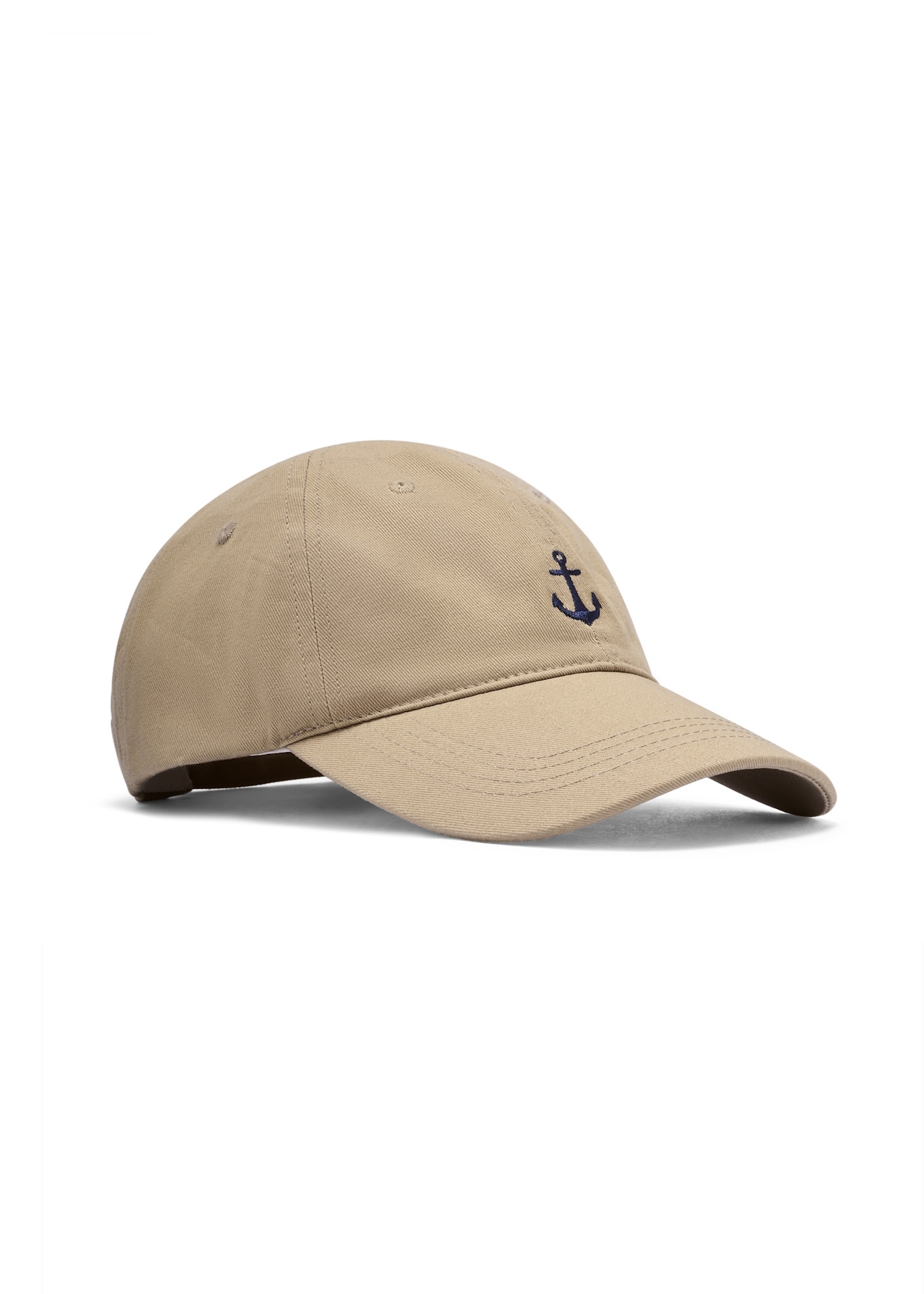 Beige unisex baseball cap CZALT-0018-1B(W26), diagonal product view on white background.