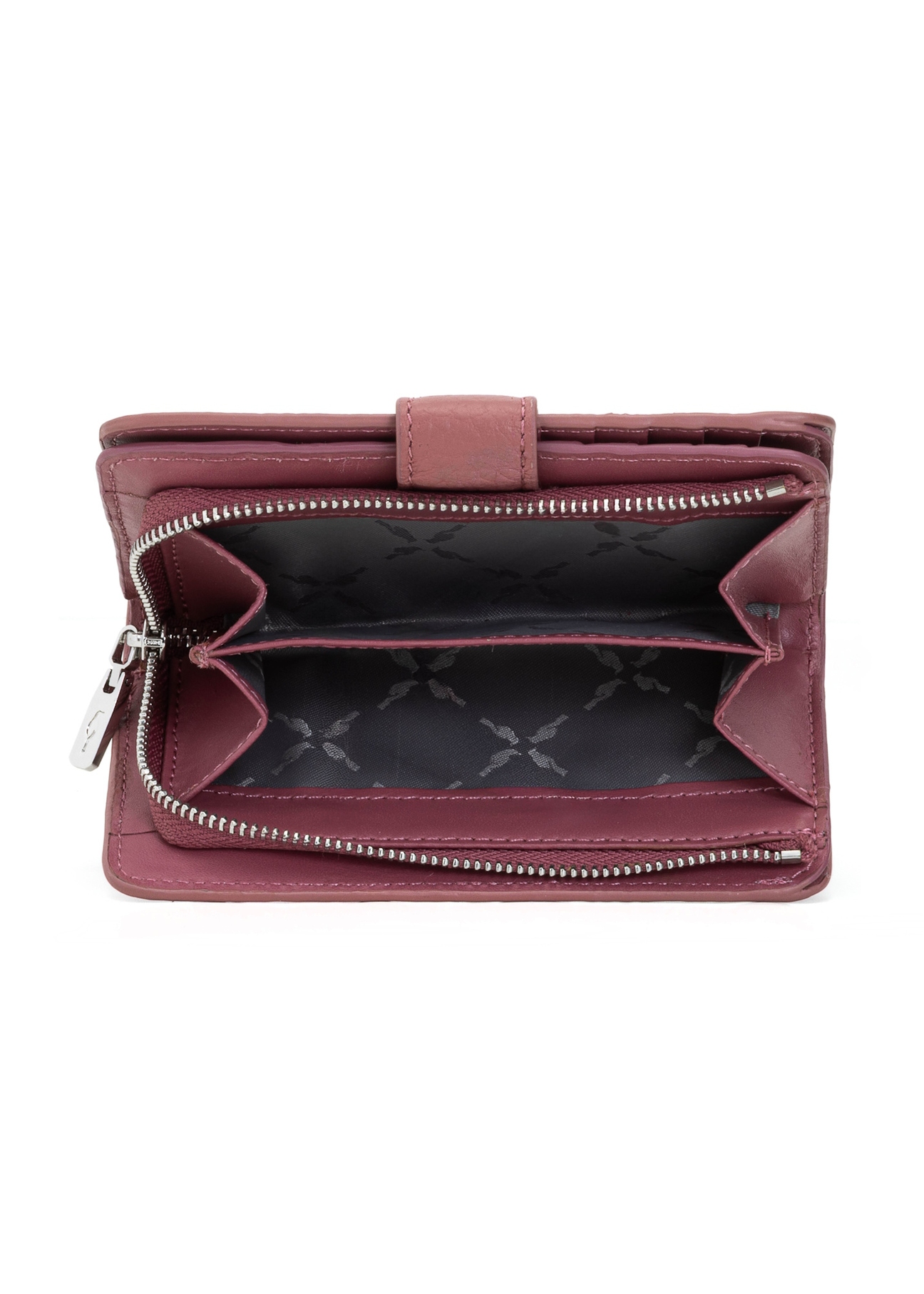 Medium pink leather women's wallet PORES-0896G-31(Z25), product view inside on white background.