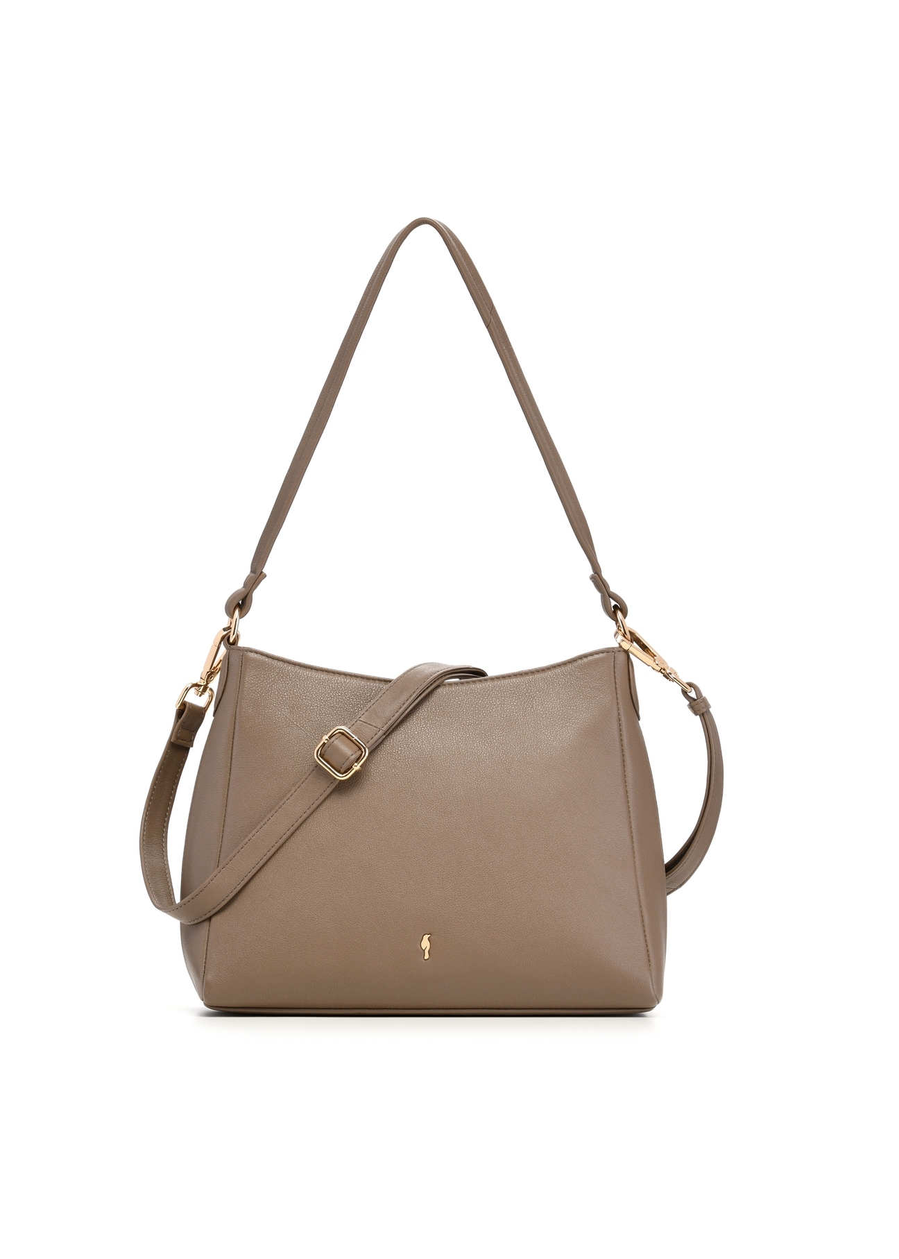 Light brown leather handbag TORES-0975-1K(Z26), product view from the front on a white background.