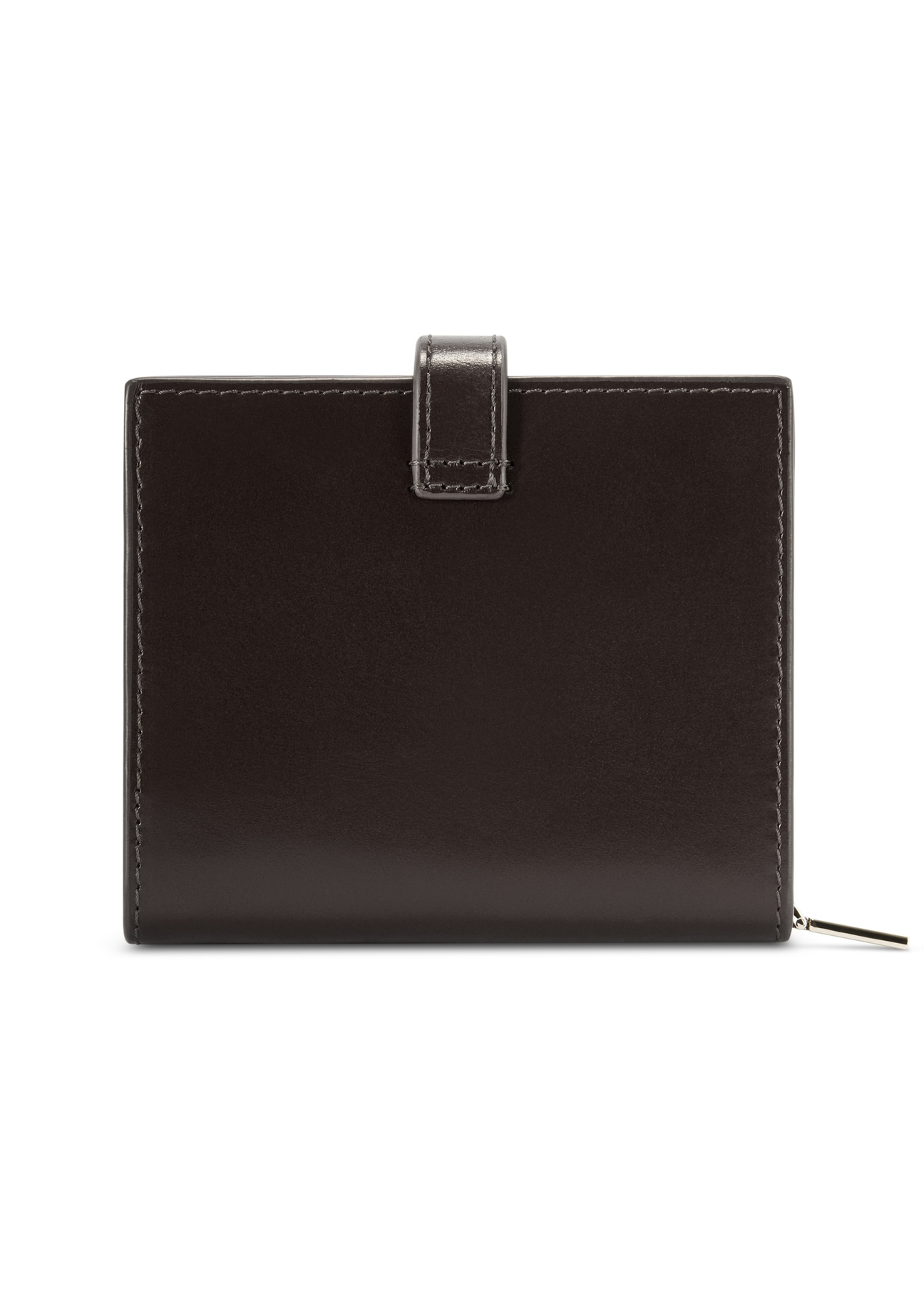 Black leather women's wallet PORES-0975-99(Z25), product view from the back on a white background.