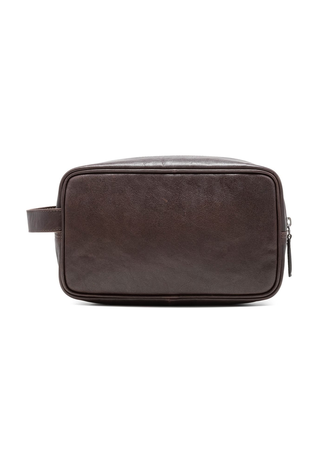 Brown men's cosmetic bag TORMS-0463-1H(Z26), product view from the back on a white background.