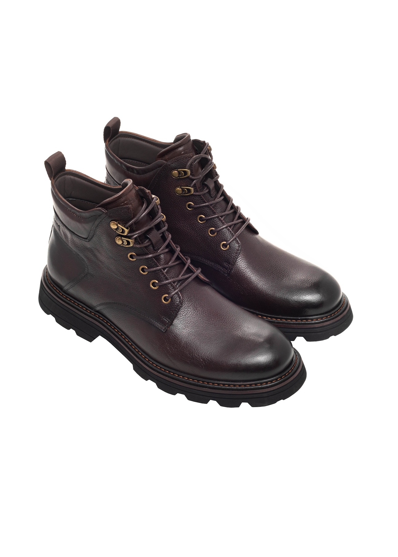 Men's dark brown leather Chelsea boots BUTYM-0558-1I(Z26), diagonal product view on white background.