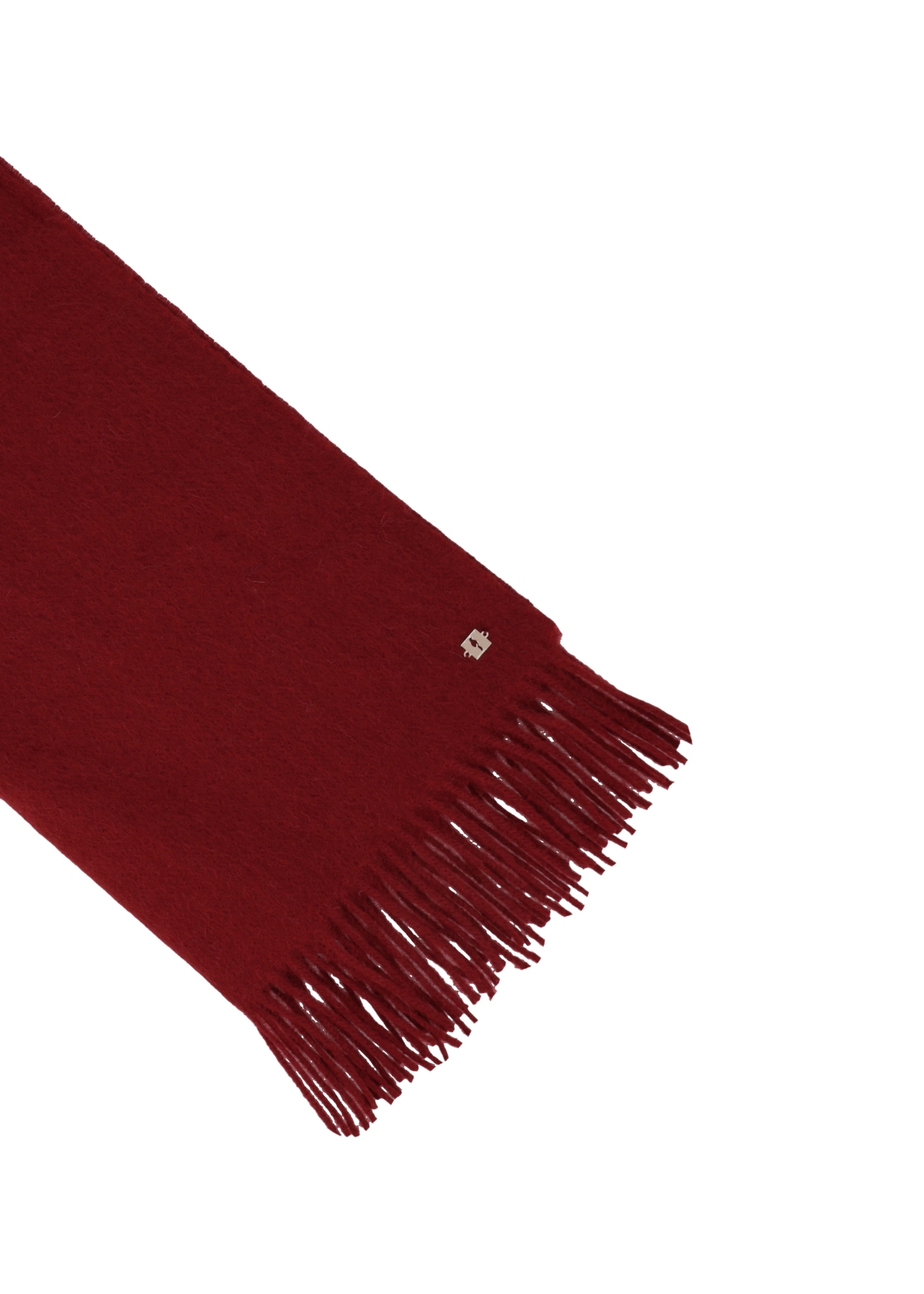 Women's dark red wool scarf SZADT-0092-4C(Z26), close-up of product detail on a white background.