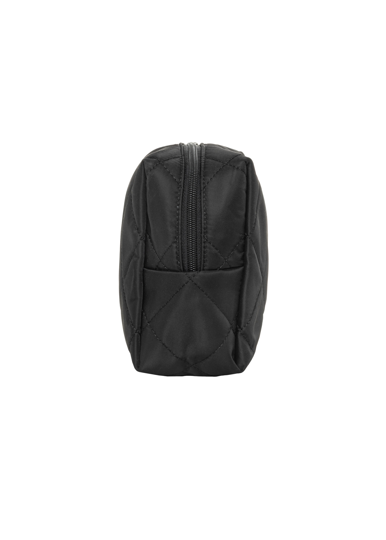 Black women's cosmetic bag TOREN-0267-9P(Z26) - side view of the product, on a white background.