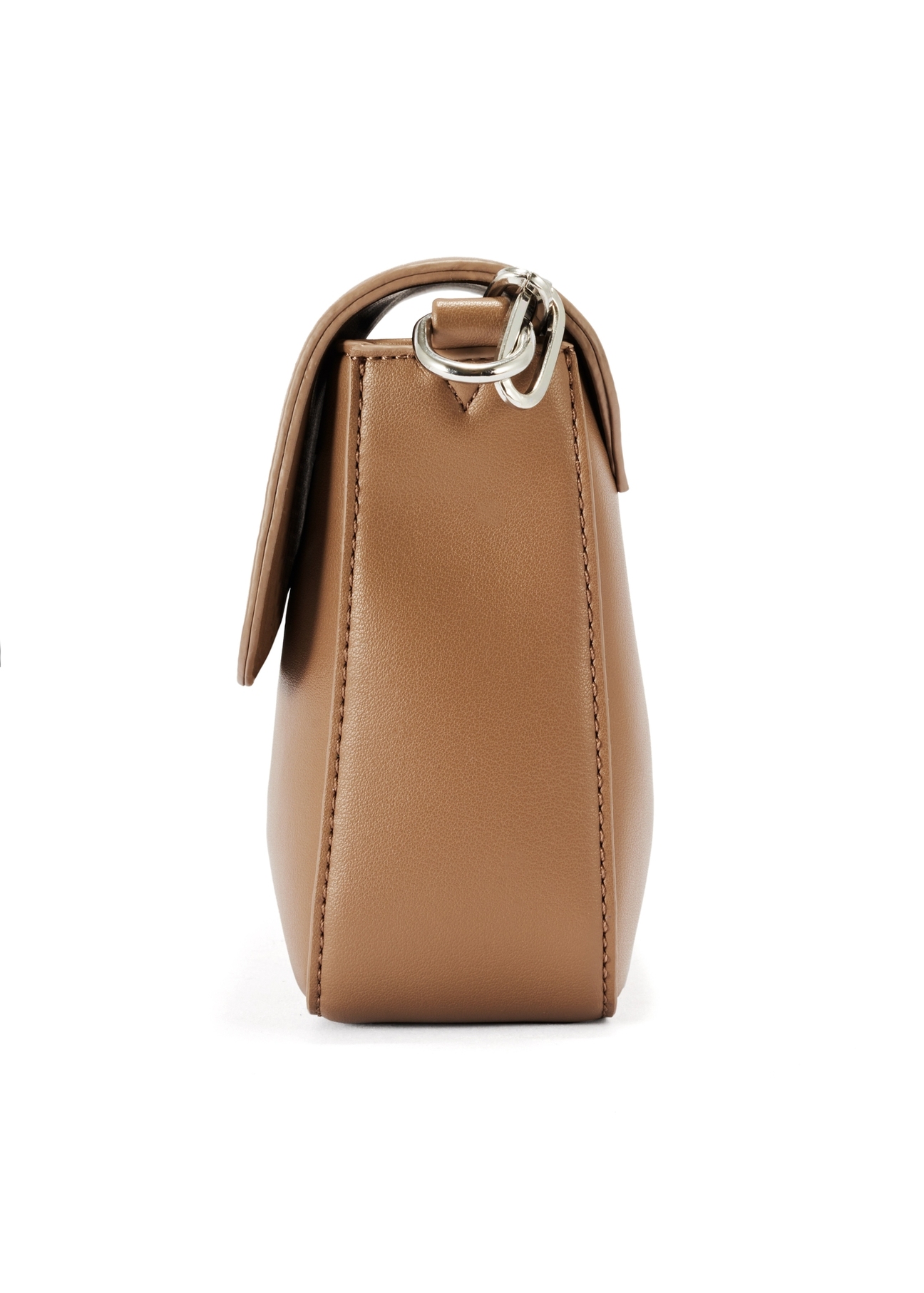 Dark beige women's messenger bag TOREC-0767C-81(Z25), product view from the side on a white background.