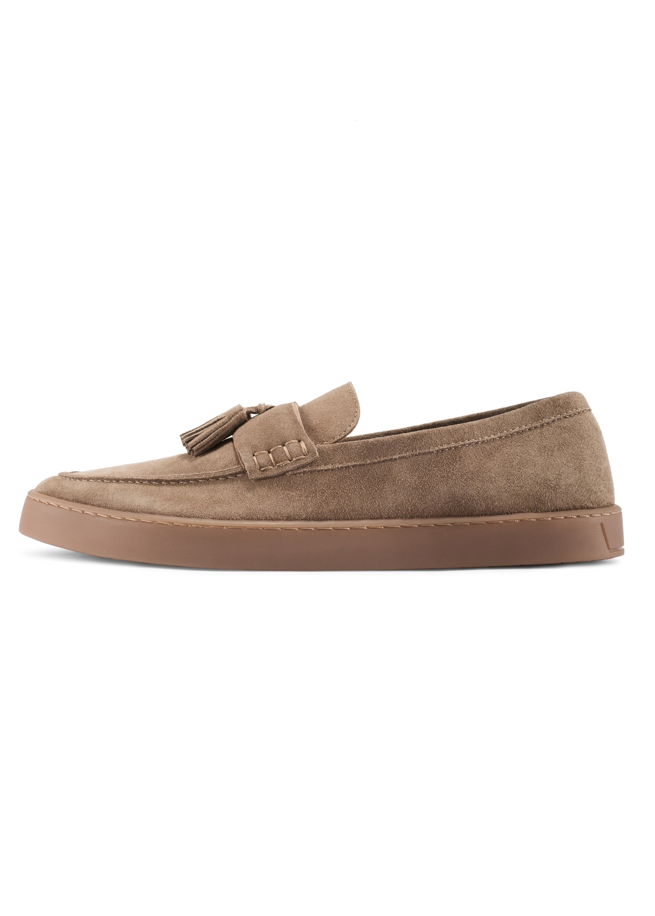 Men's cool beige moccasins BUTYM-0531-1K(W26), side view of the product on a white background.