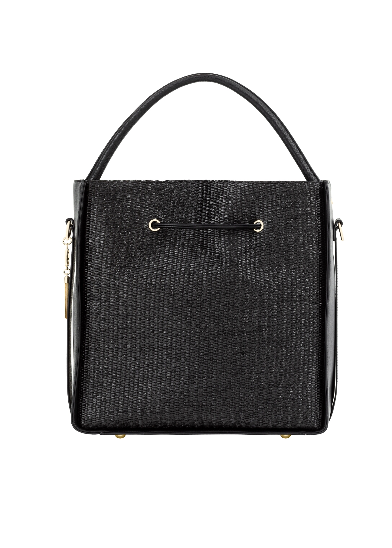 Black Women's Braided Handbag TOREC-0452-99(W21)-04