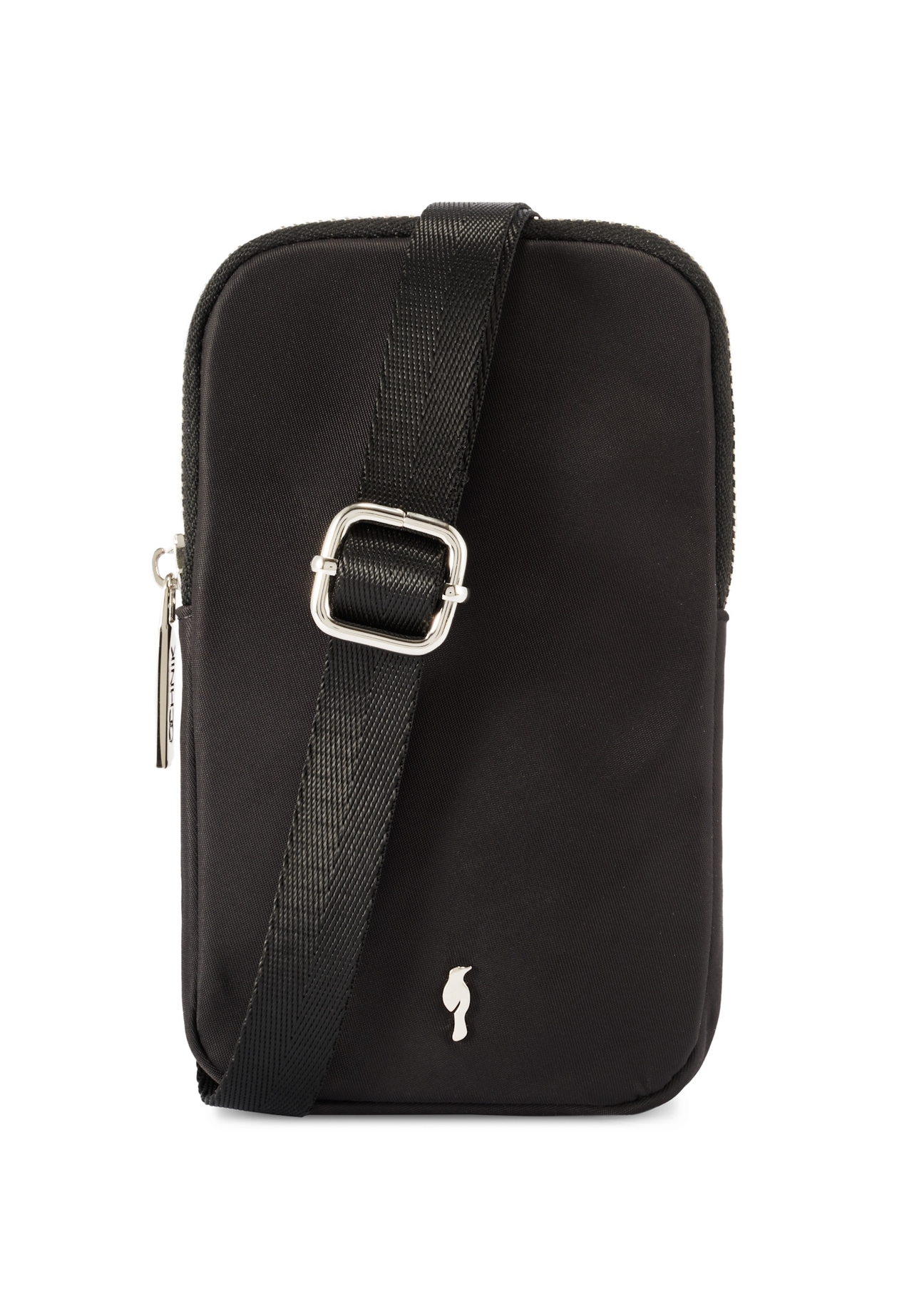 Black fabric women's bag TOREN-0331-99(Z25), front product view on white background.
