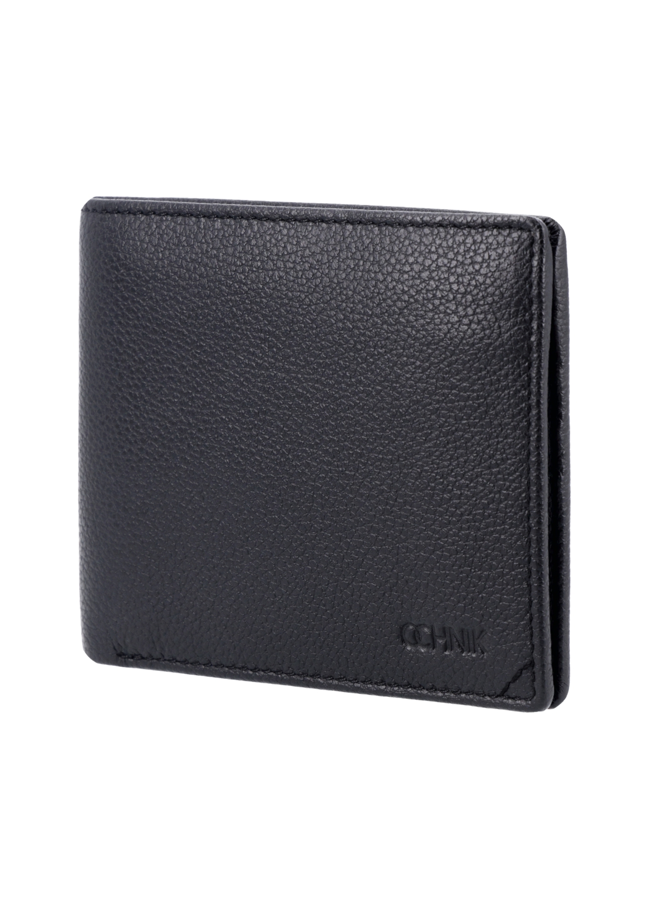 Black men's leather wallet PORMS-0721-99(Z26), diagonal product view on white background.