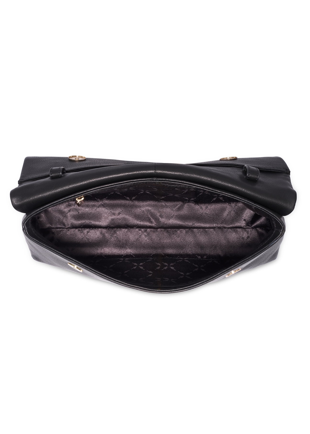 Women's leather handbag in black color TORES-1375-99(Z26), product view inside on white background.