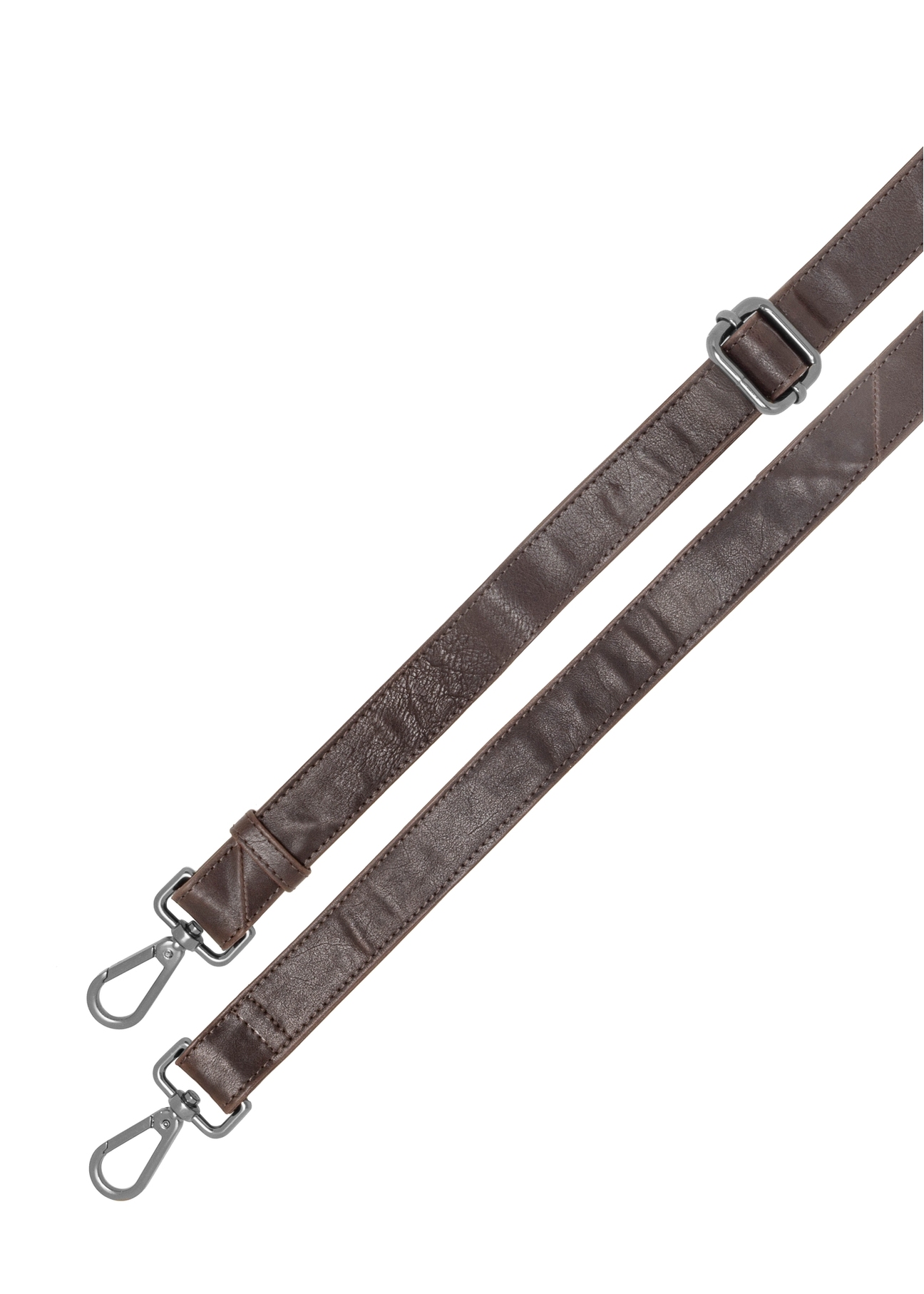 Brown men's pouch TORMS-0461-89(Z25), close-up of the product's detachable strap, view on a white background.