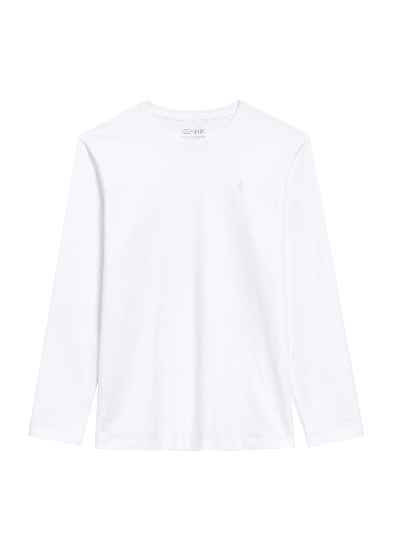 Men's white long sleeve blouse LSLMT-0008-11(Z25), front product view on white background.