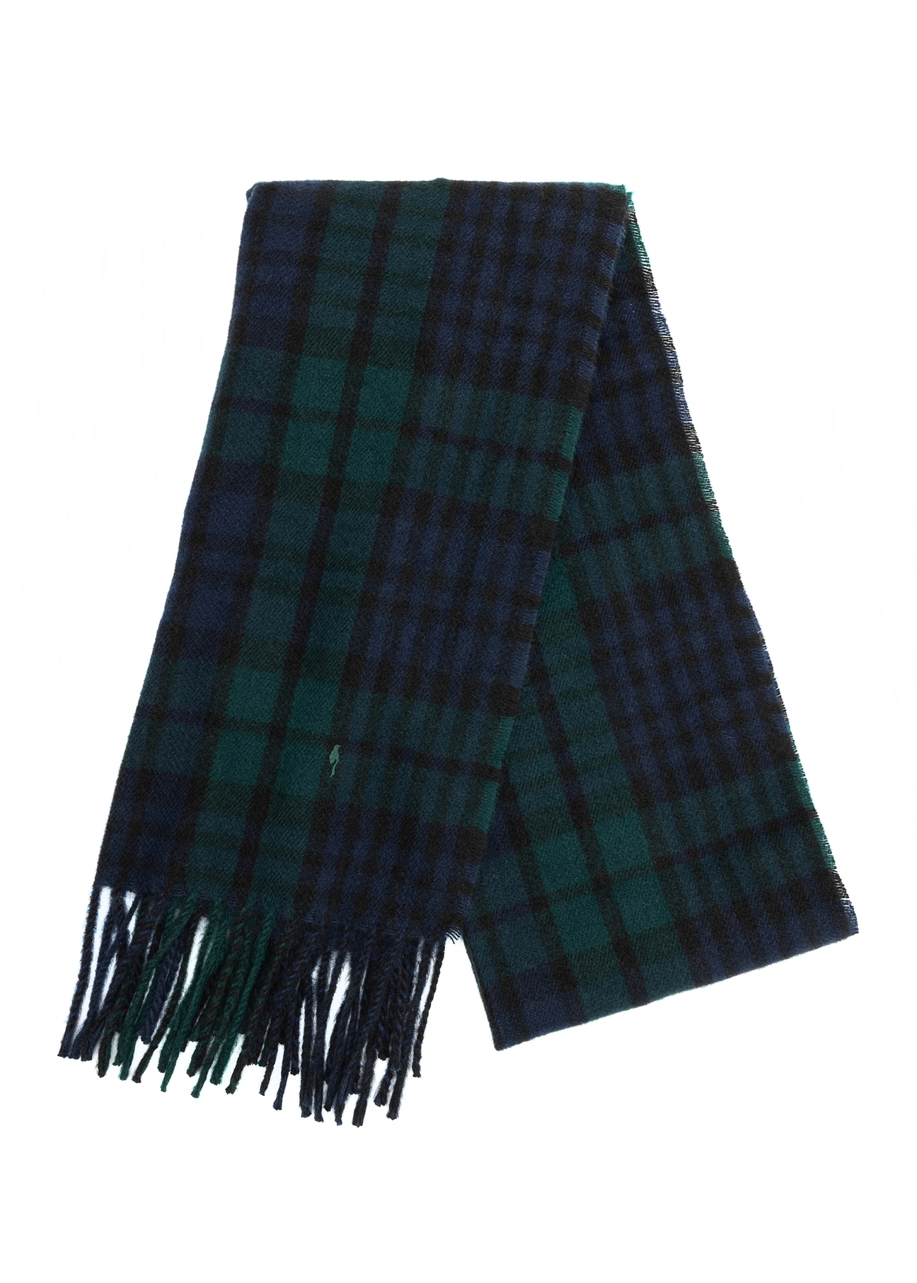 Men's checkered scarf SZAMT-0084-15(Z25), folded product view on white background.