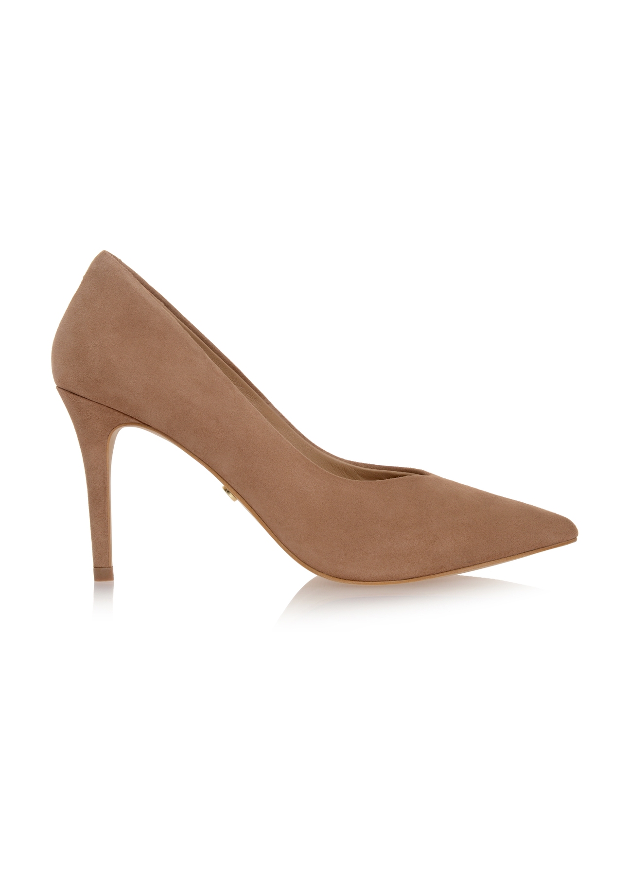 Beige velour stilettos for women BUTYD-0710-59(W24)-01