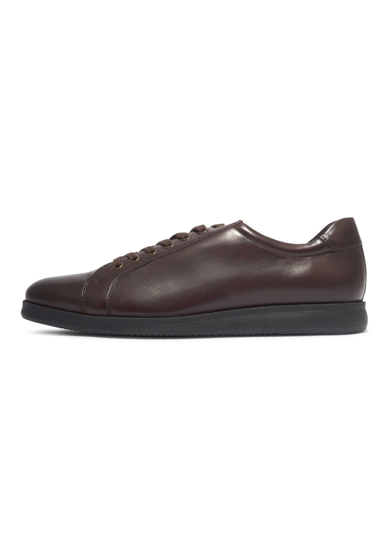 Brown men's leather shoes BUTYM-0513-1H(Z26), side view of the product on a white background.