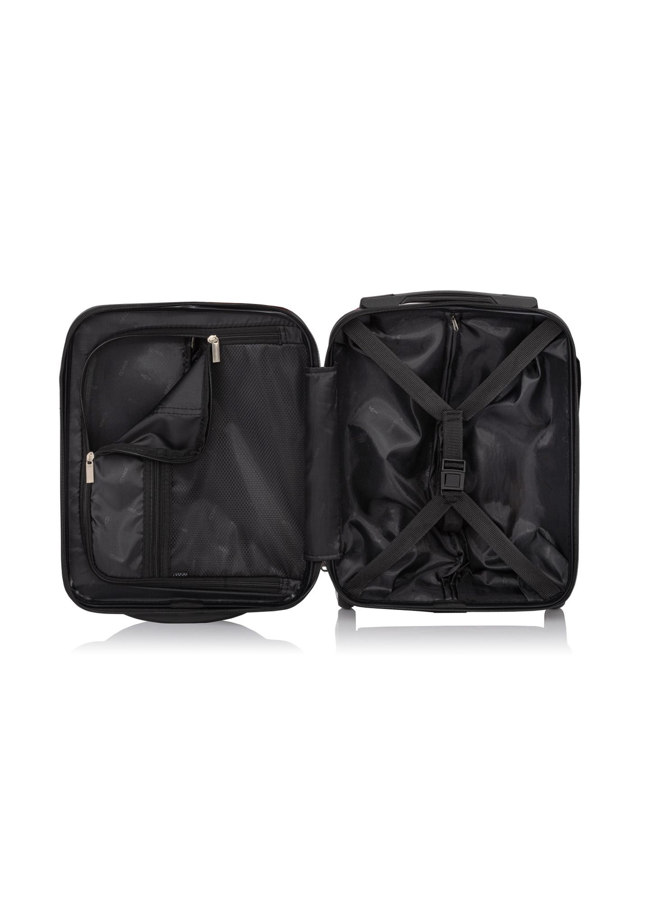 Cabin suitcase on wheels WALPC-0012-7C-16(W26), product view inside on white background.