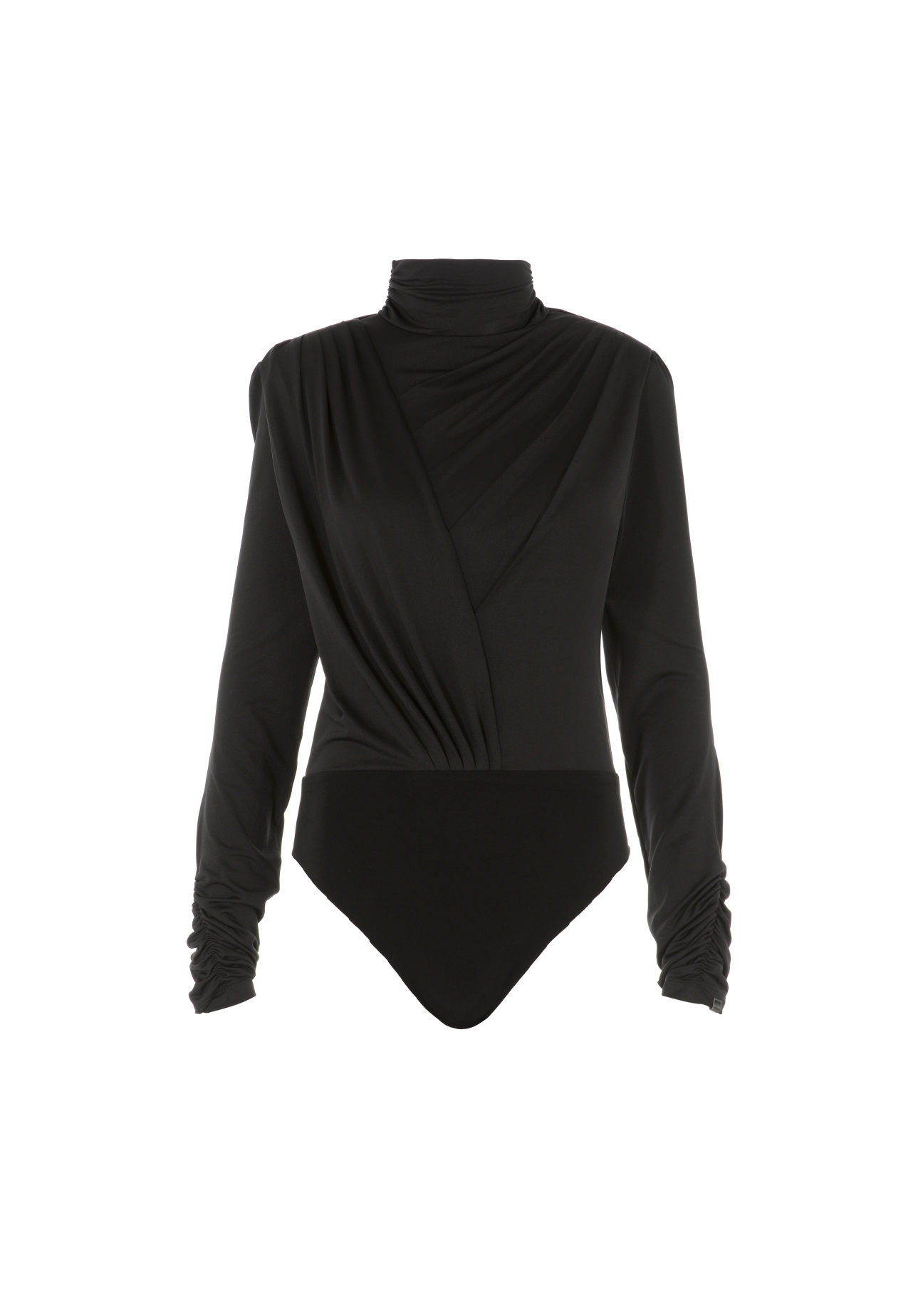 Czarne body damskie z długim rękawem BLUDT-0136-99(Z21)-02
