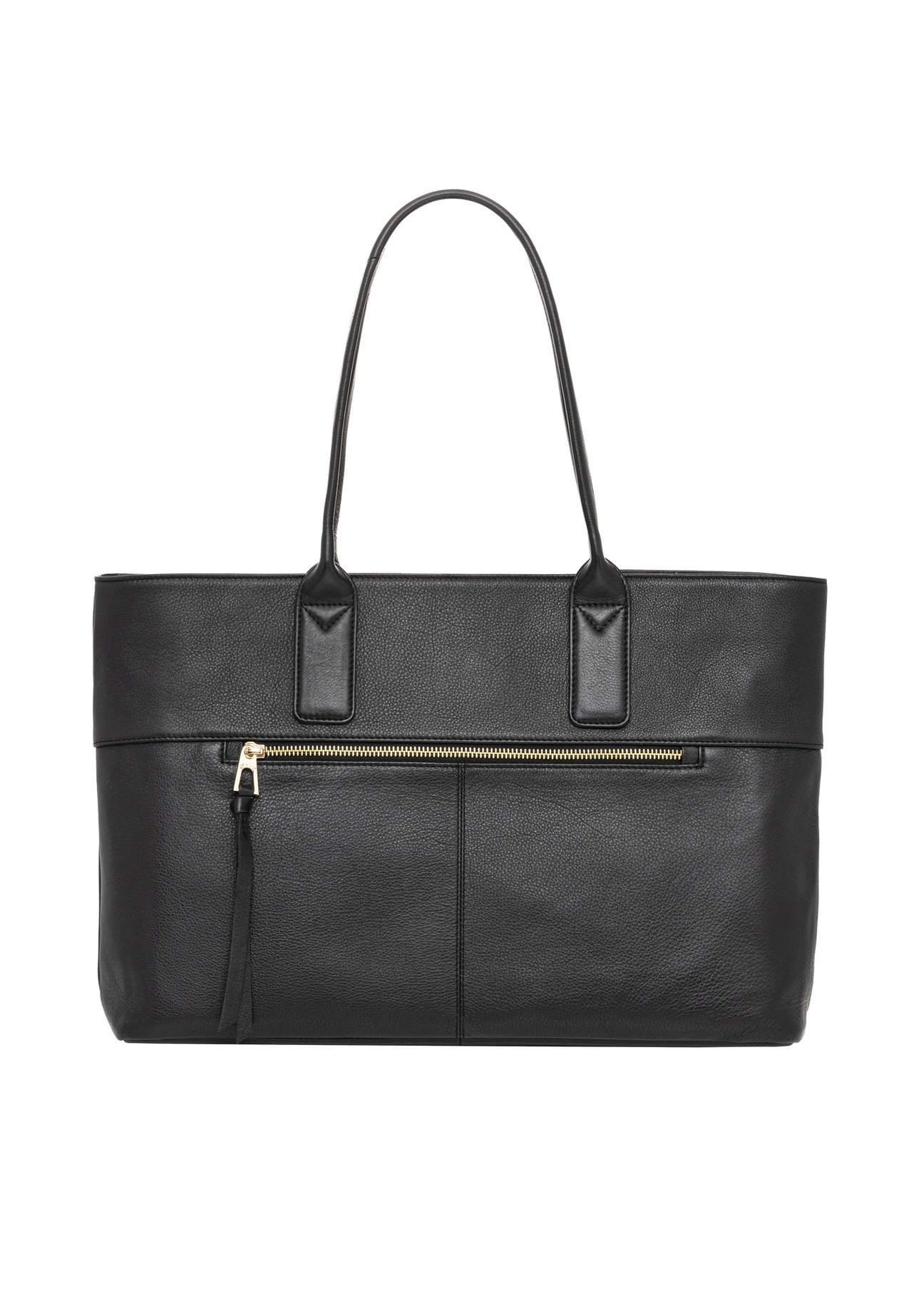 Women's leather handbag with laptop compartment TORES-1314-99(Z26), product view from the back on a white background.