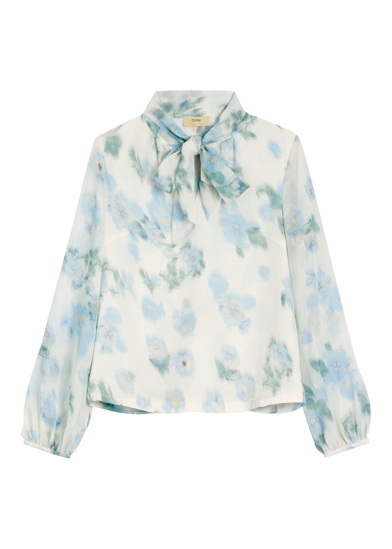Women's floral blouse BLUDT-0208-7P(W26), front product view on white background.