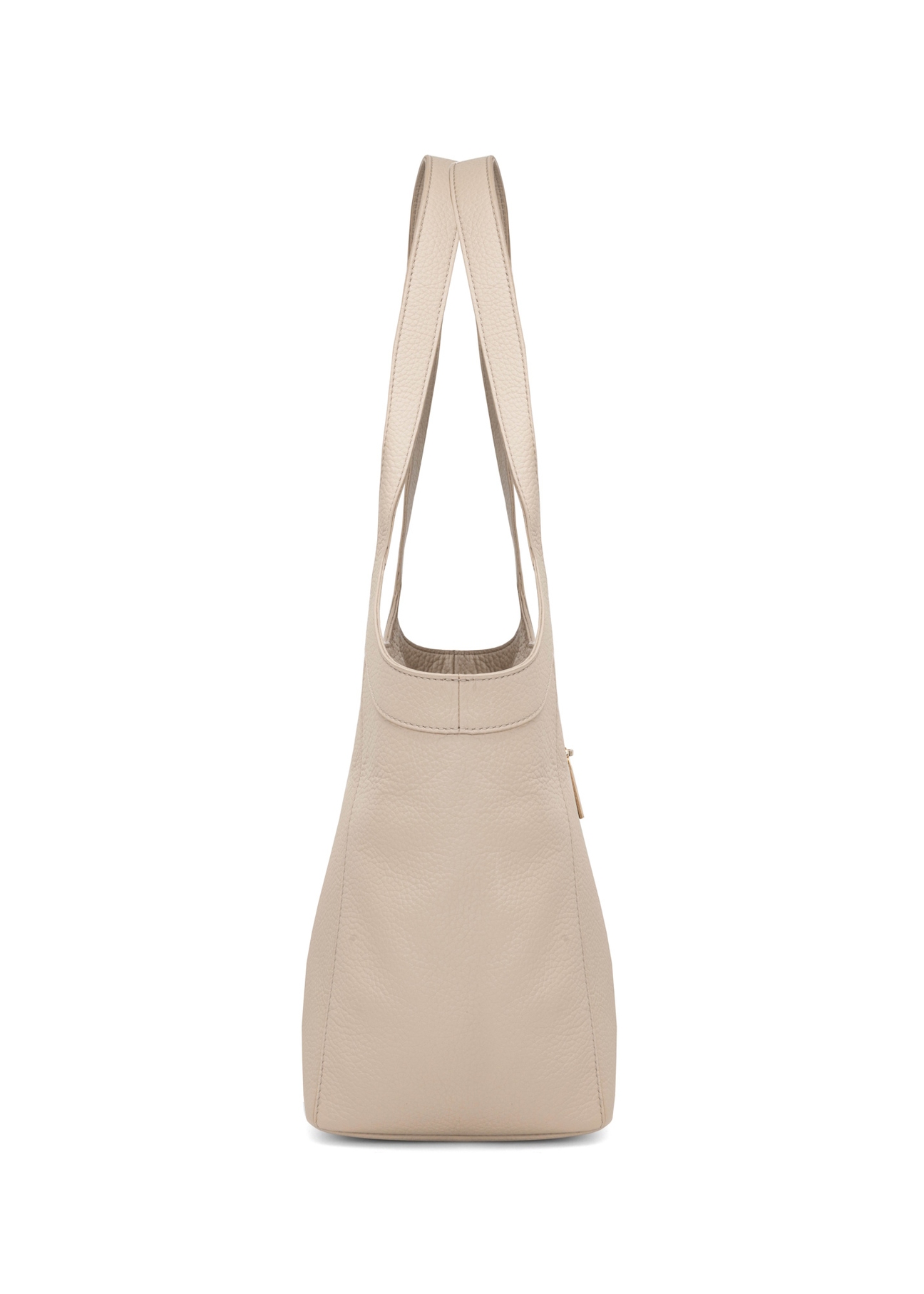 Large women's leather handbag TORES-1205-1B(W26), side product view on white background.