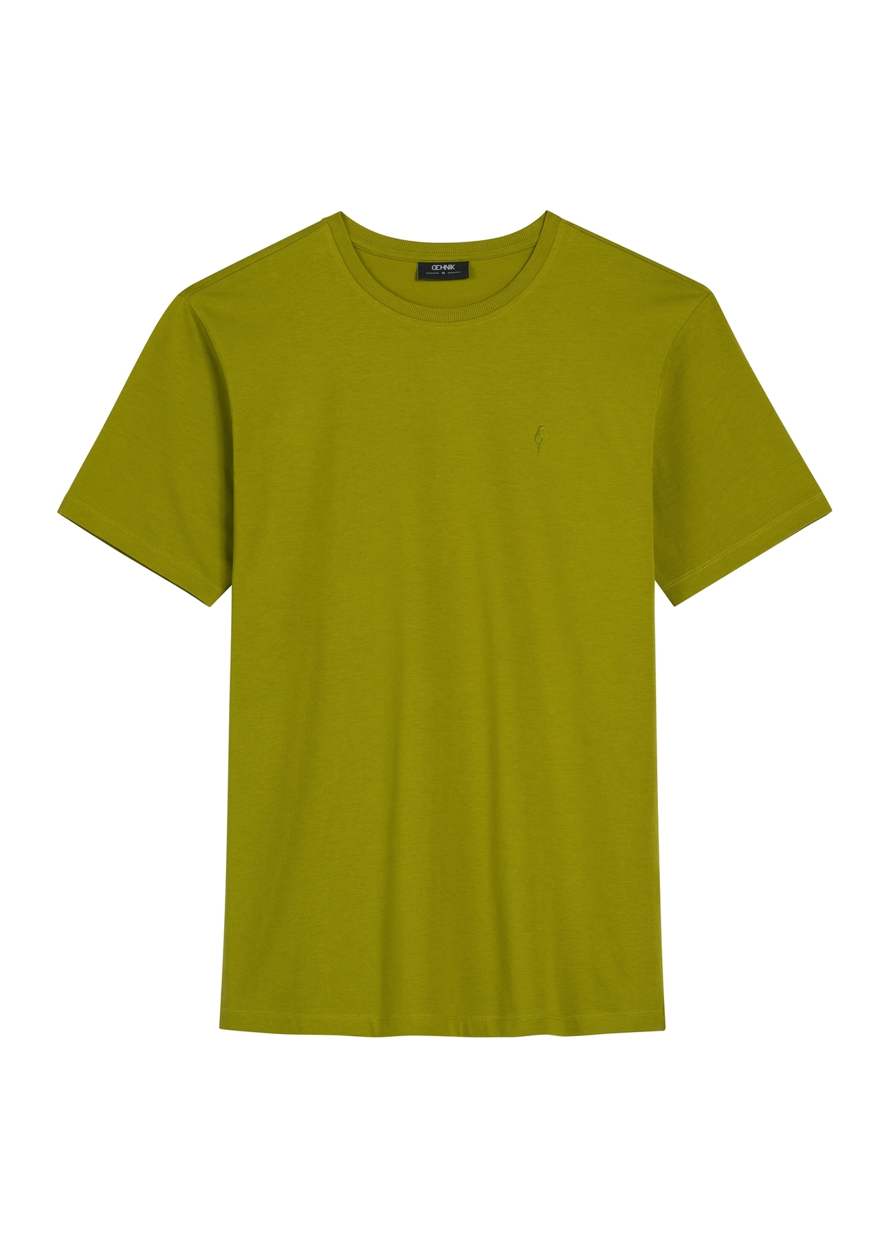 Men's olive T-shirt TSHMT-0120-8E(W26), front product view on white background.