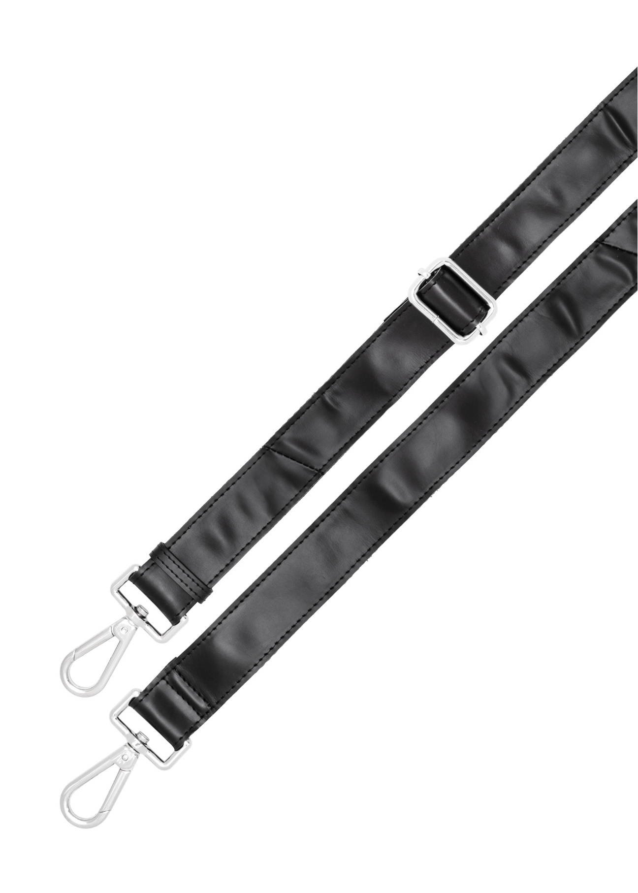 Black leather business briefcase TORMS-0531-99(Z26), close-up view of the strap on a light background.