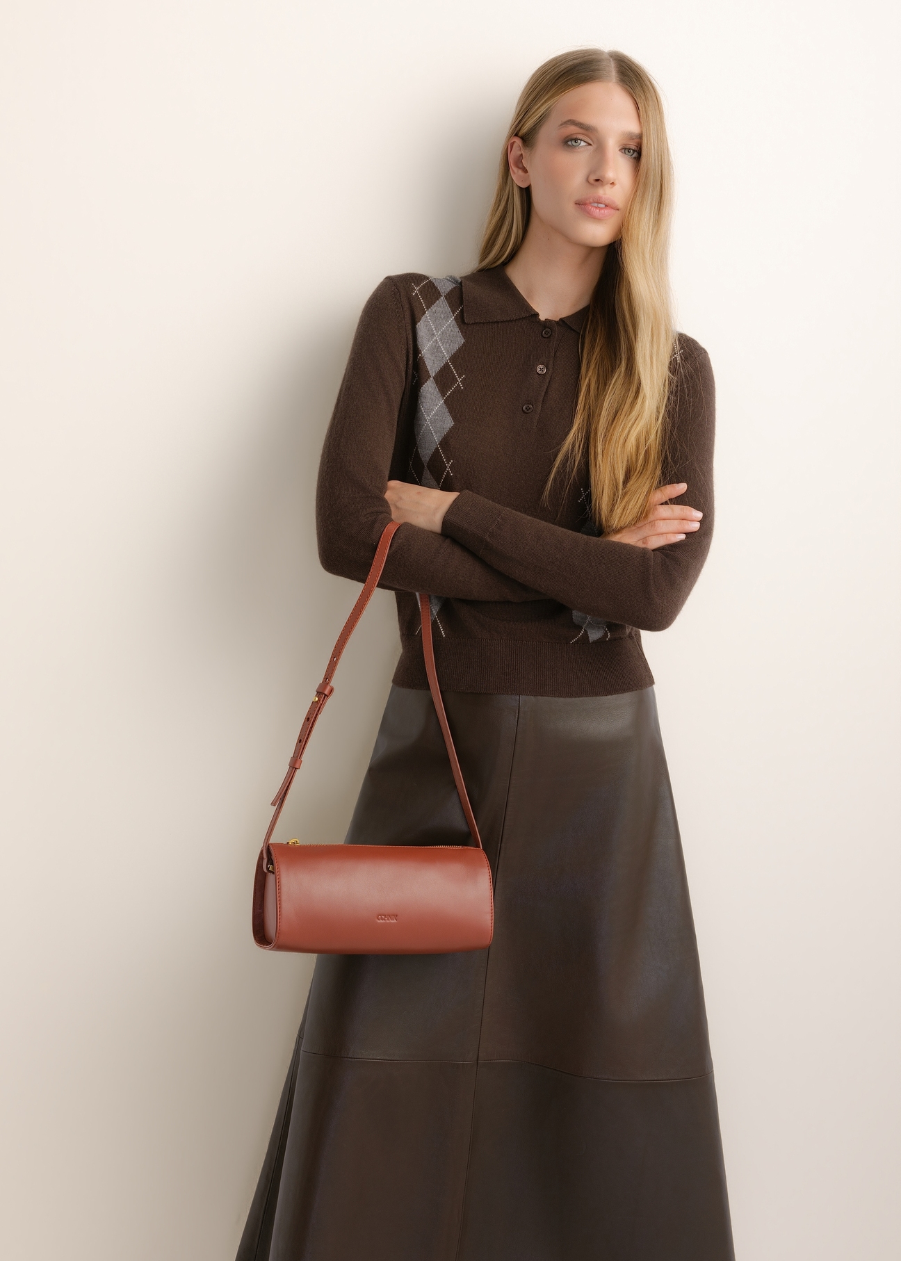 Red leather shoulder bag TORES-1433-3D(Z26)