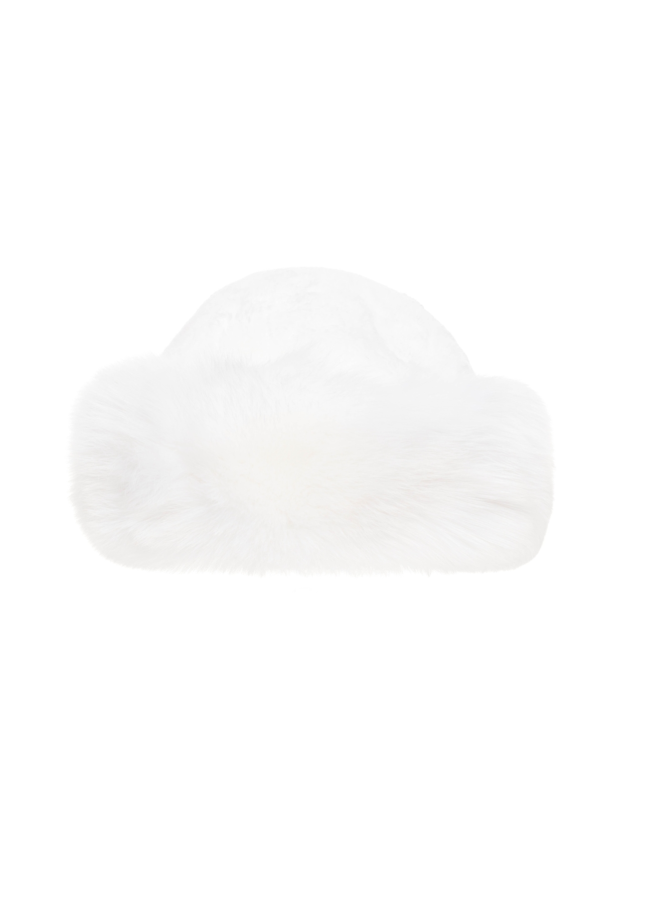 Women's white fur cap CZADF-0050-0A(Z26)