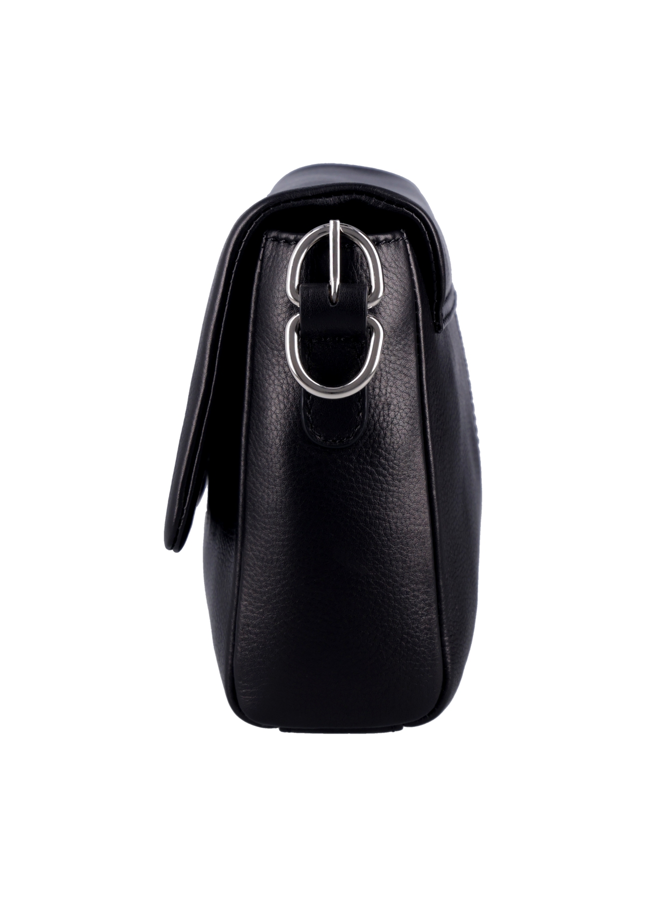 Black leather women's handbag TORES-1377-99(Z26), side product view on white background.