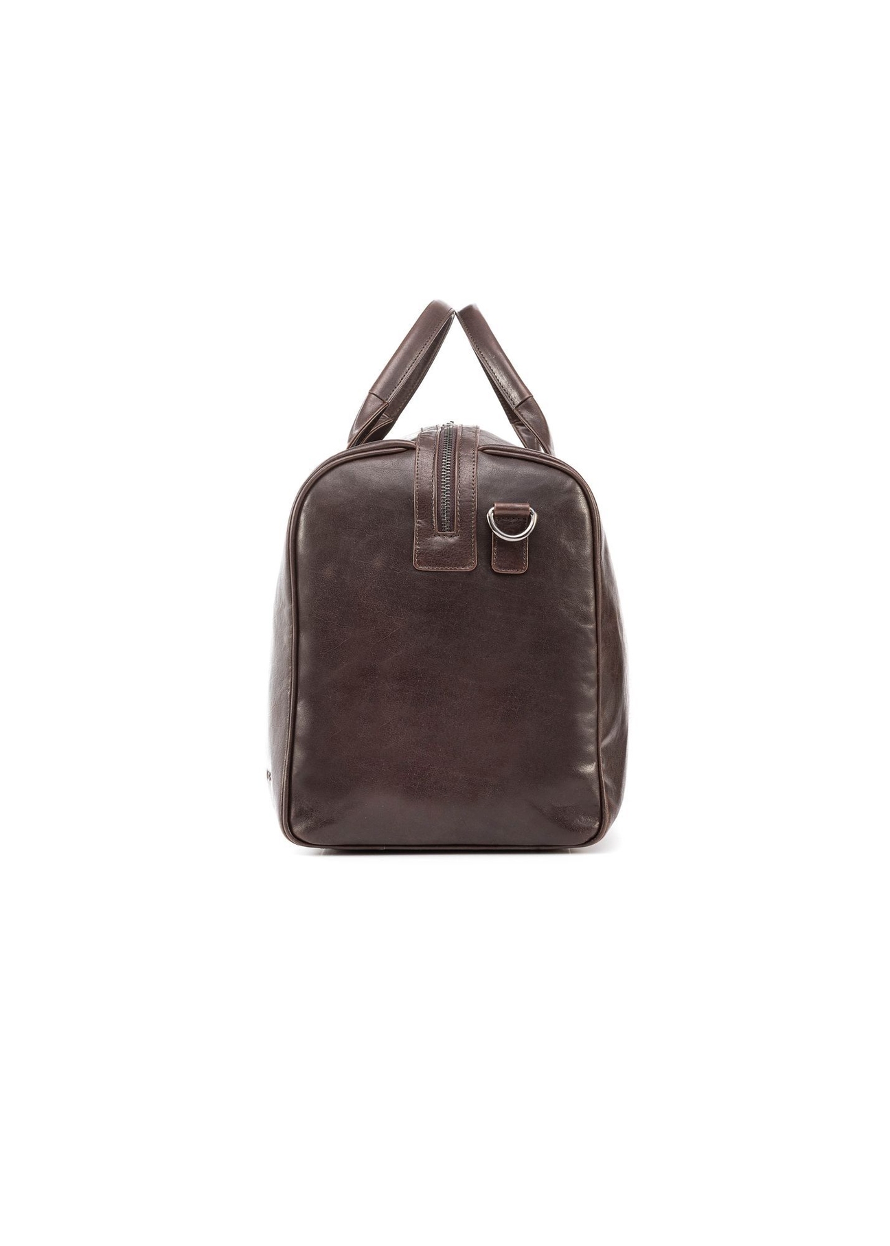 Brown leather travel bag TORMS-0464-1H(Z26) - side product view, on white background.