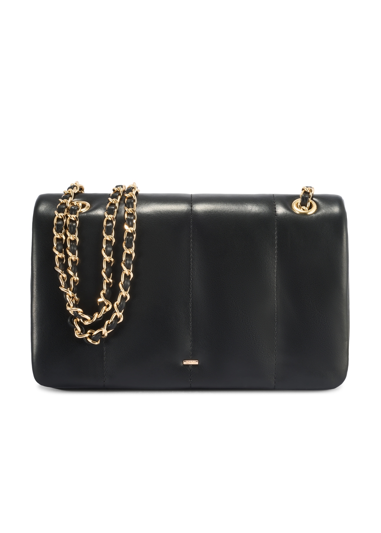 Black women's messenger bag TOREC-1107-99(Z25), product view from the front on a white background.