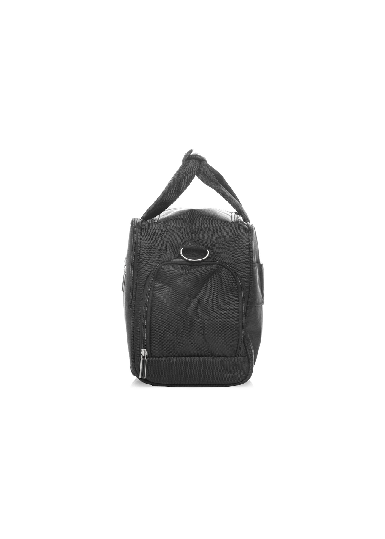 Black men's nylon bag TORMN-0420-99(W26), side product view on white background.