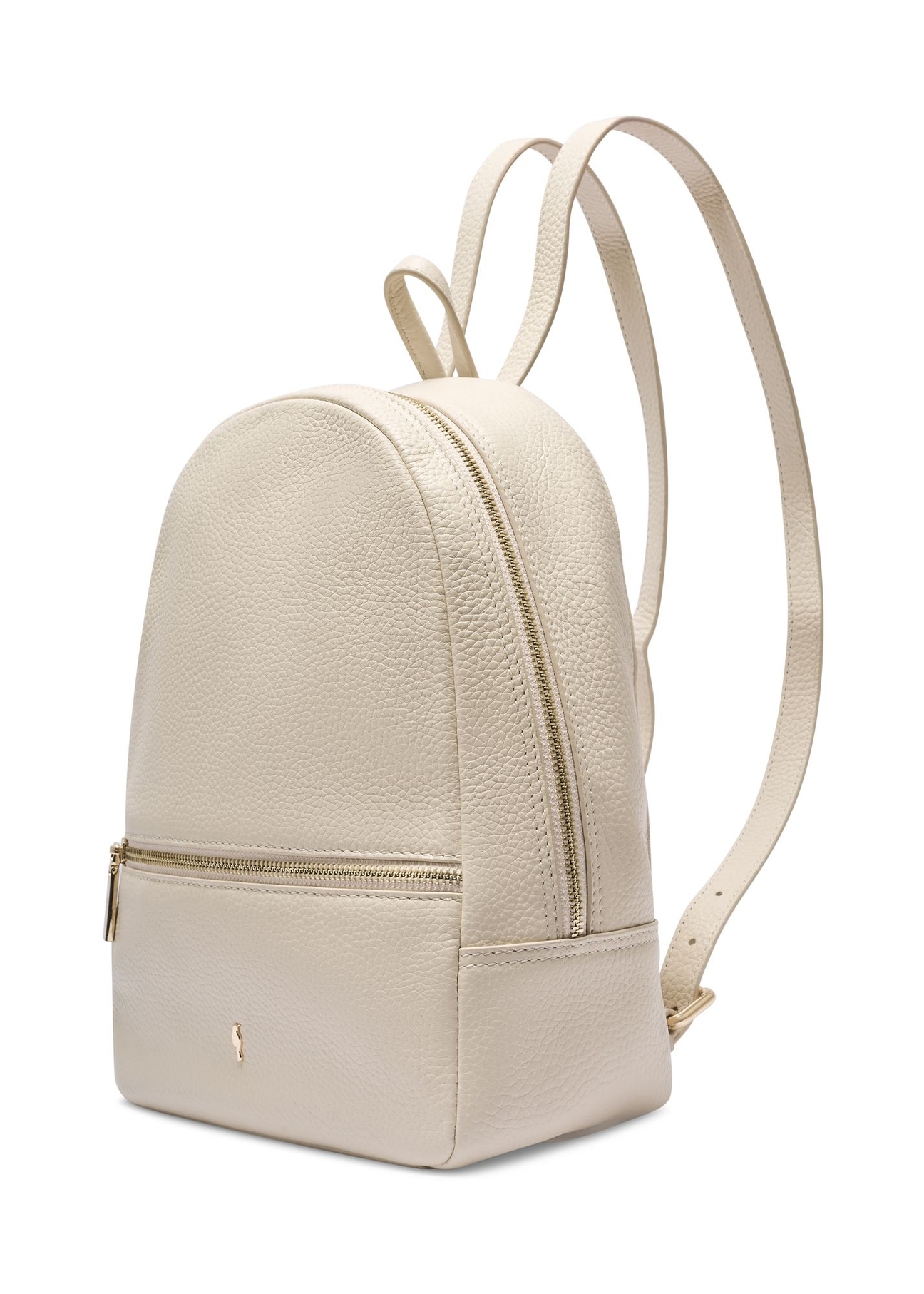 Cream leather women's backpack TORES-0898E-0B(W26) - diagonal product view, on a white background.