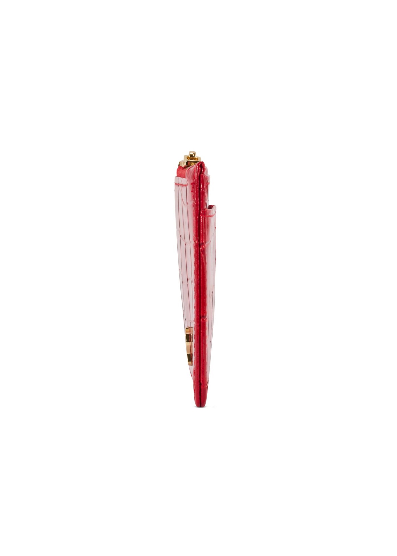 Small red women's wallet POREC-0425-42(Z25) - side view of the product on a white background.