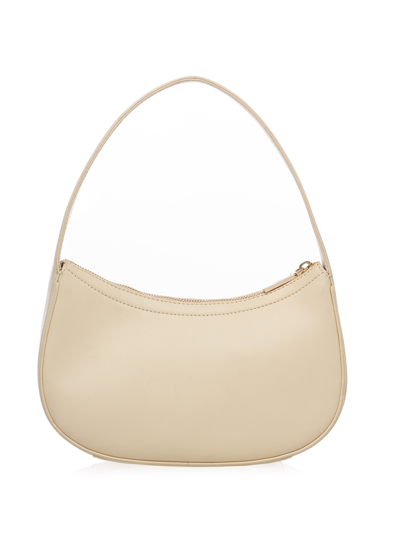 Light yellow leather handbag TORES-1288-2A(W26), back view of the product on a white background.