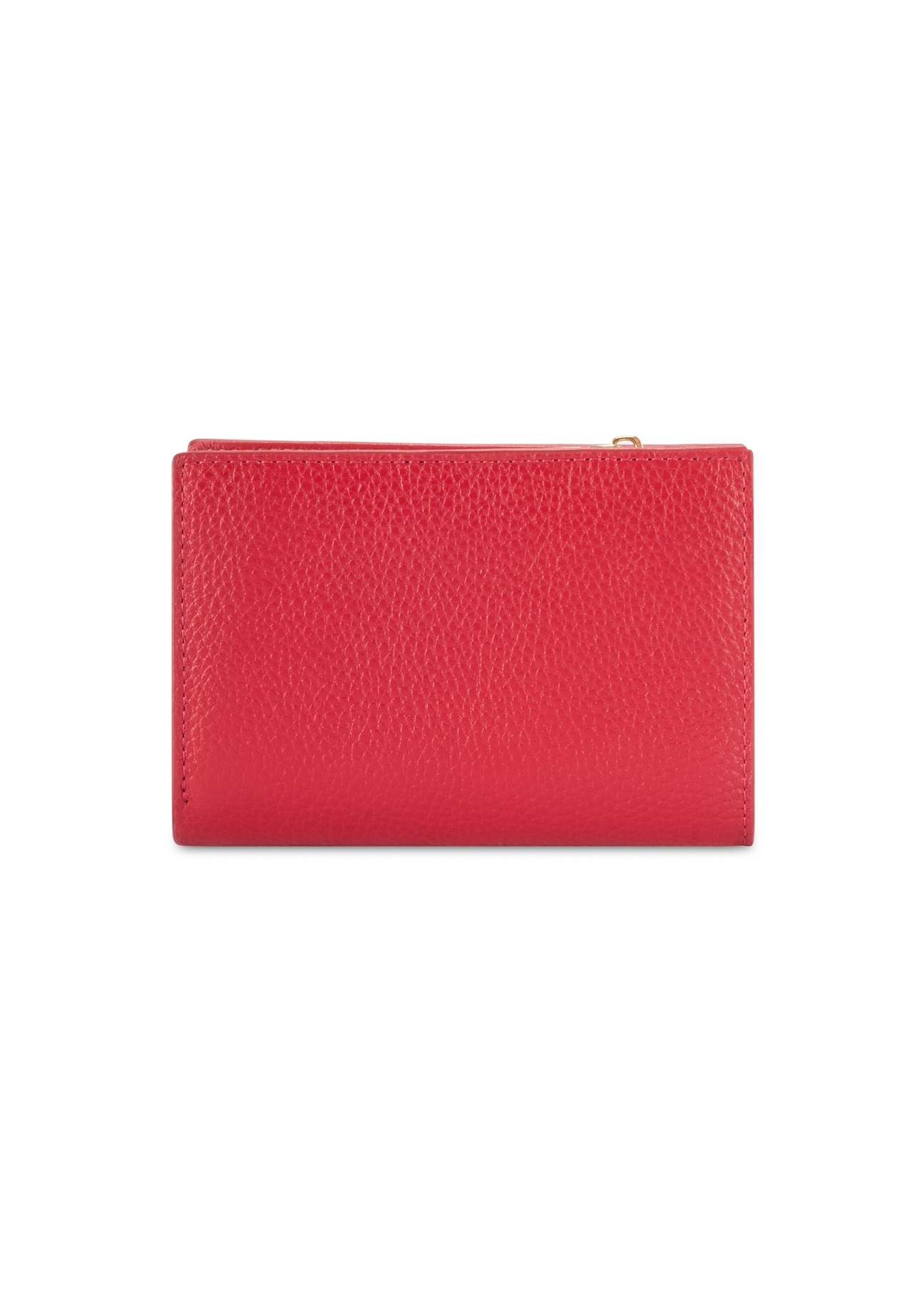 Red leather women's wallet PORES-0980R-4B(W26), product view from the back on a white background.