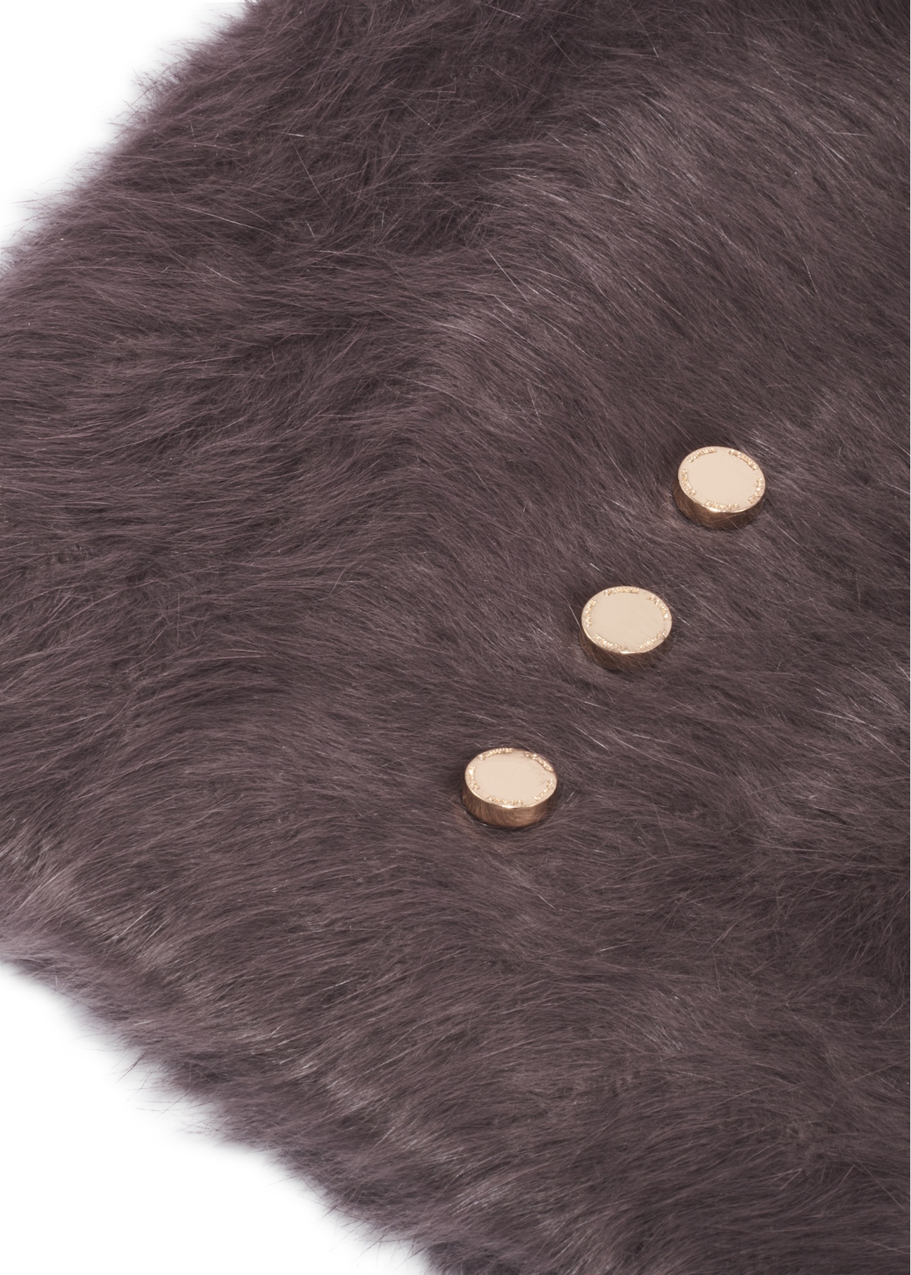 Dark brown women's hat with rabbit fur CZADT-0023A-1I(Z26), close-up of the product detail on a white background.