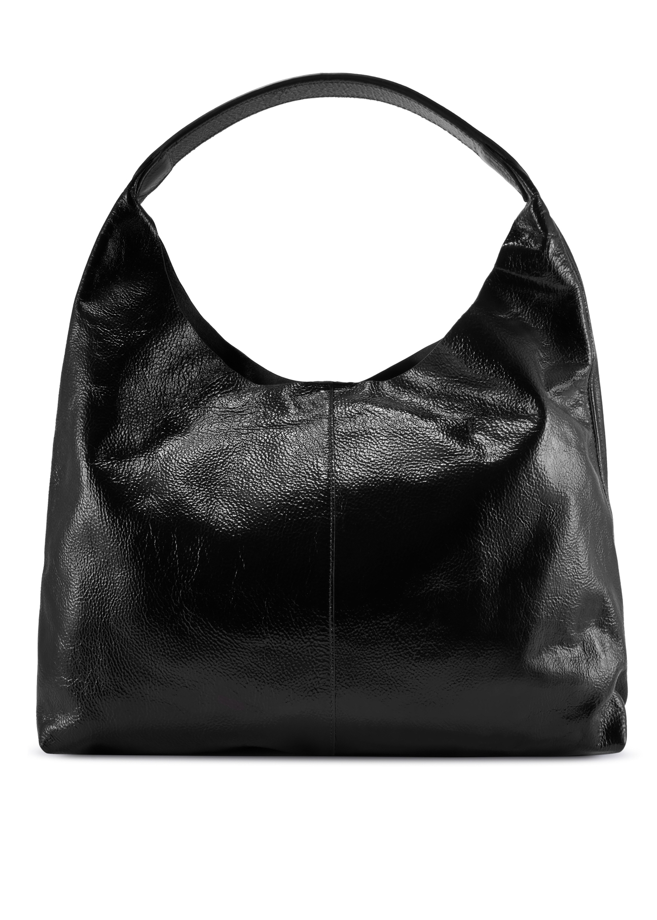 Large leather black women's handbag TORES-1179-9F(Z26), product view from the back on a white background.