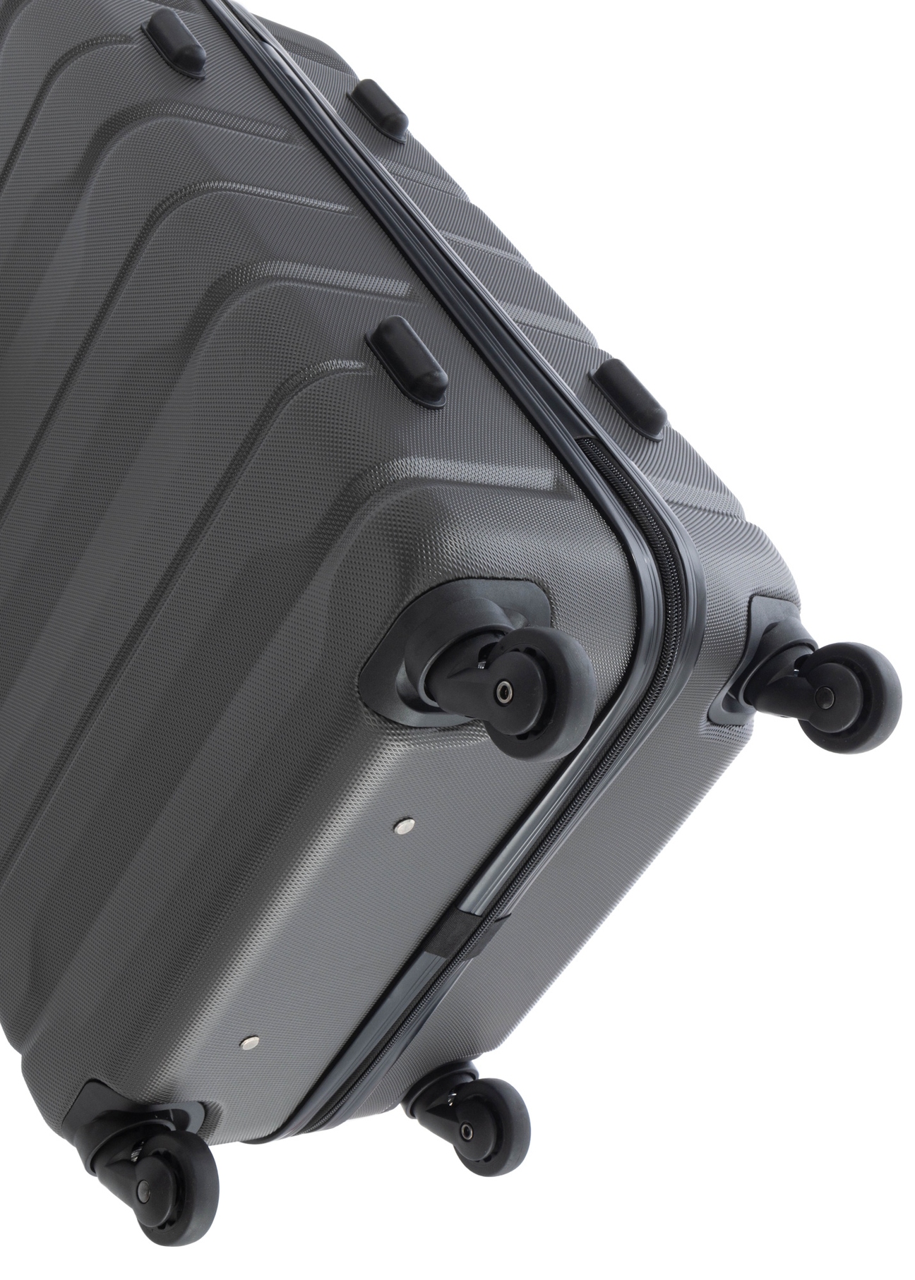 Medium suitcase on wheels WALAB-0067-9B-24(W26), view of the product wheels on a white background.