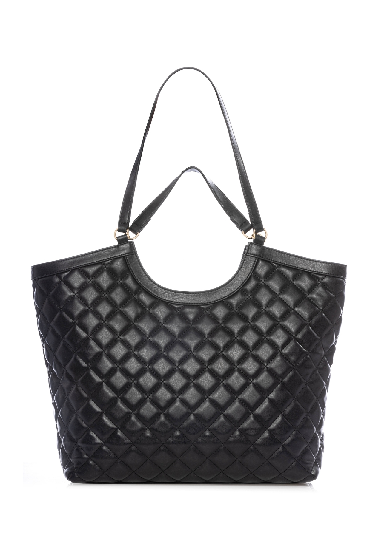 Large quilted women's handbag TOREC-1118-99(W26), back view of the product on a white background.