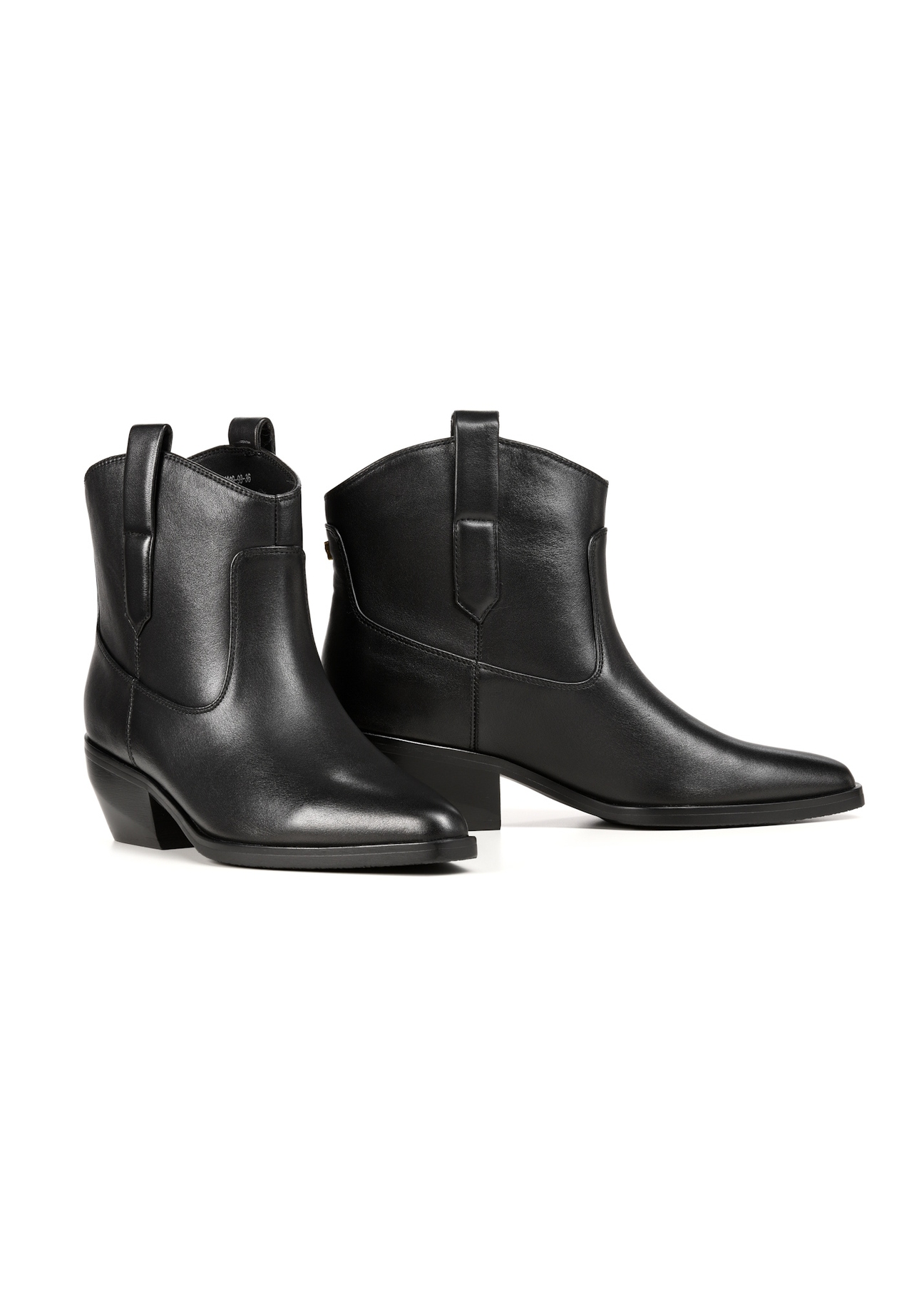 Women's leather ankle boots BUTYD-1209-99(Z25), diagonal product view on a white background.