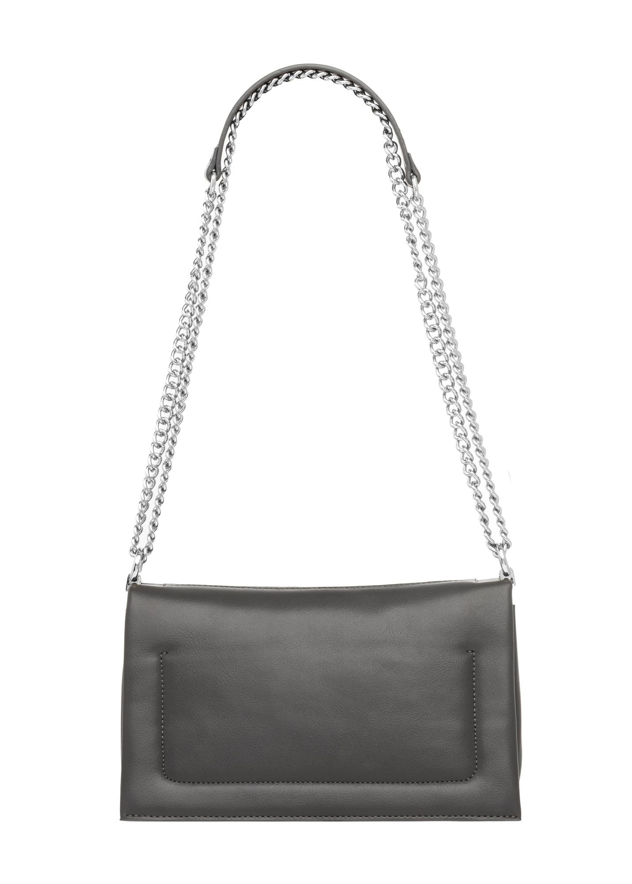 Graphite small women's handbag TOREC-1282-9D(Z26) - product view from the back, on a white background.