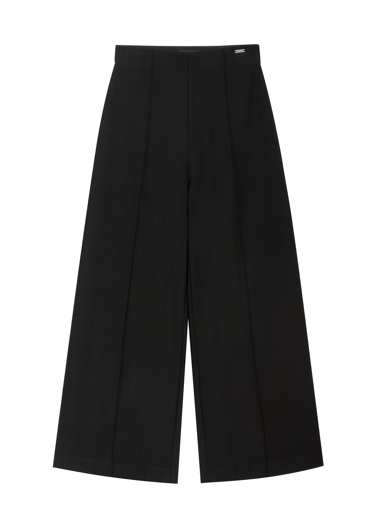 Black women's wide leg pants SPODT-0130-99(Z26), front product view on white background.