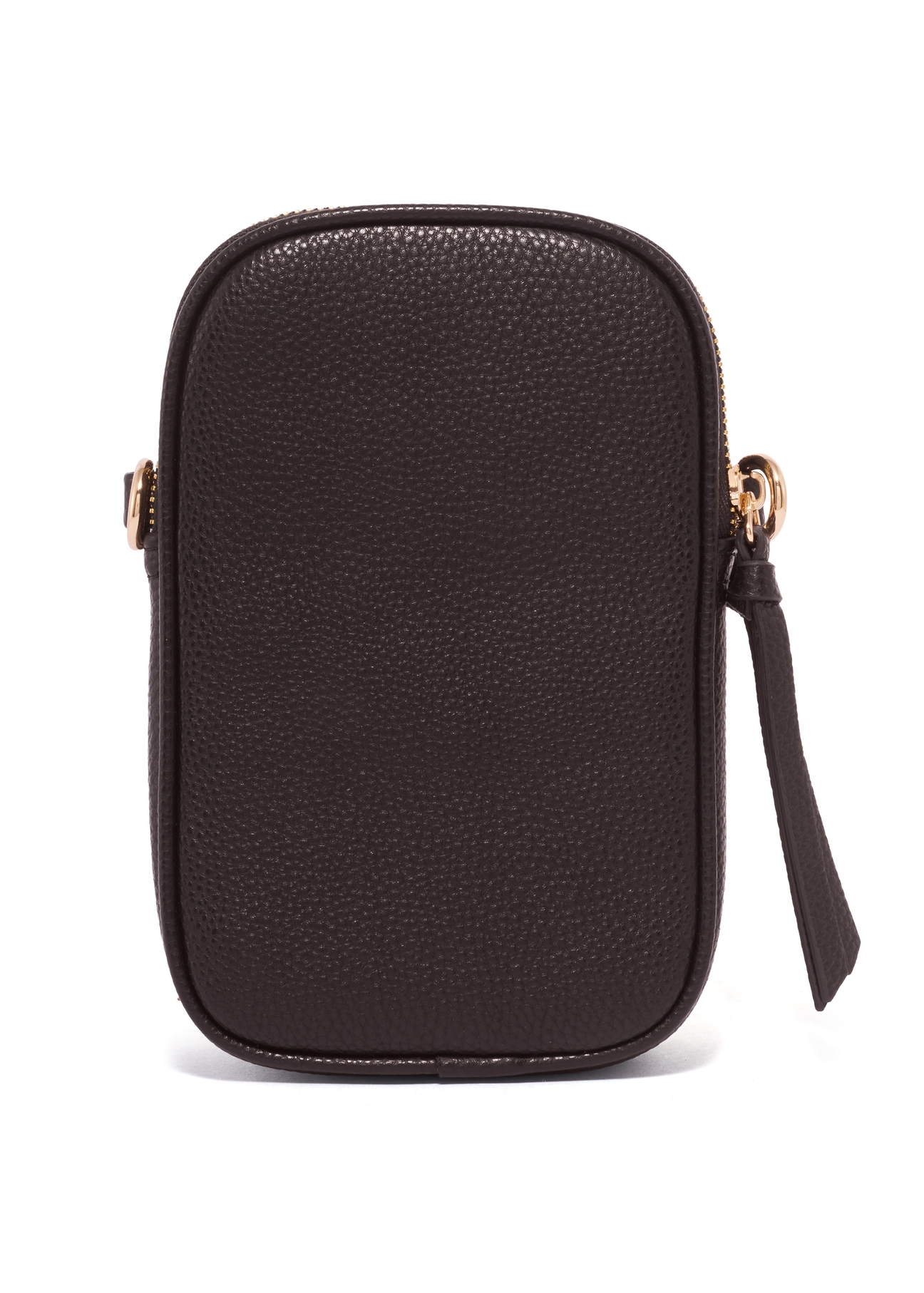 Brown mini women's phone bag TOREC-1368-1I(Z26), product view from the back on a white background.