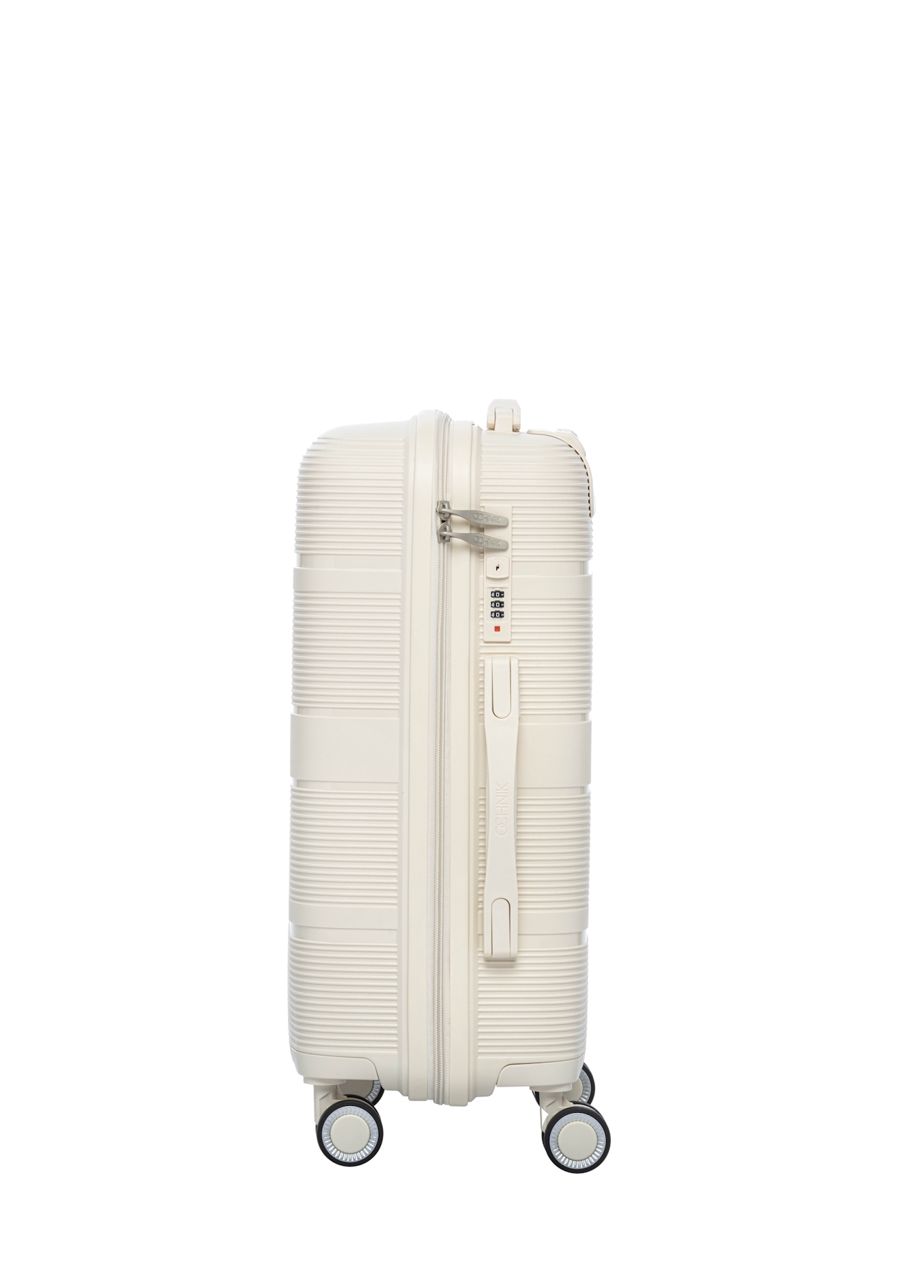 Small suitcase on wheels WALPP-0022-0C-19(W26), product view from the side on a white background.